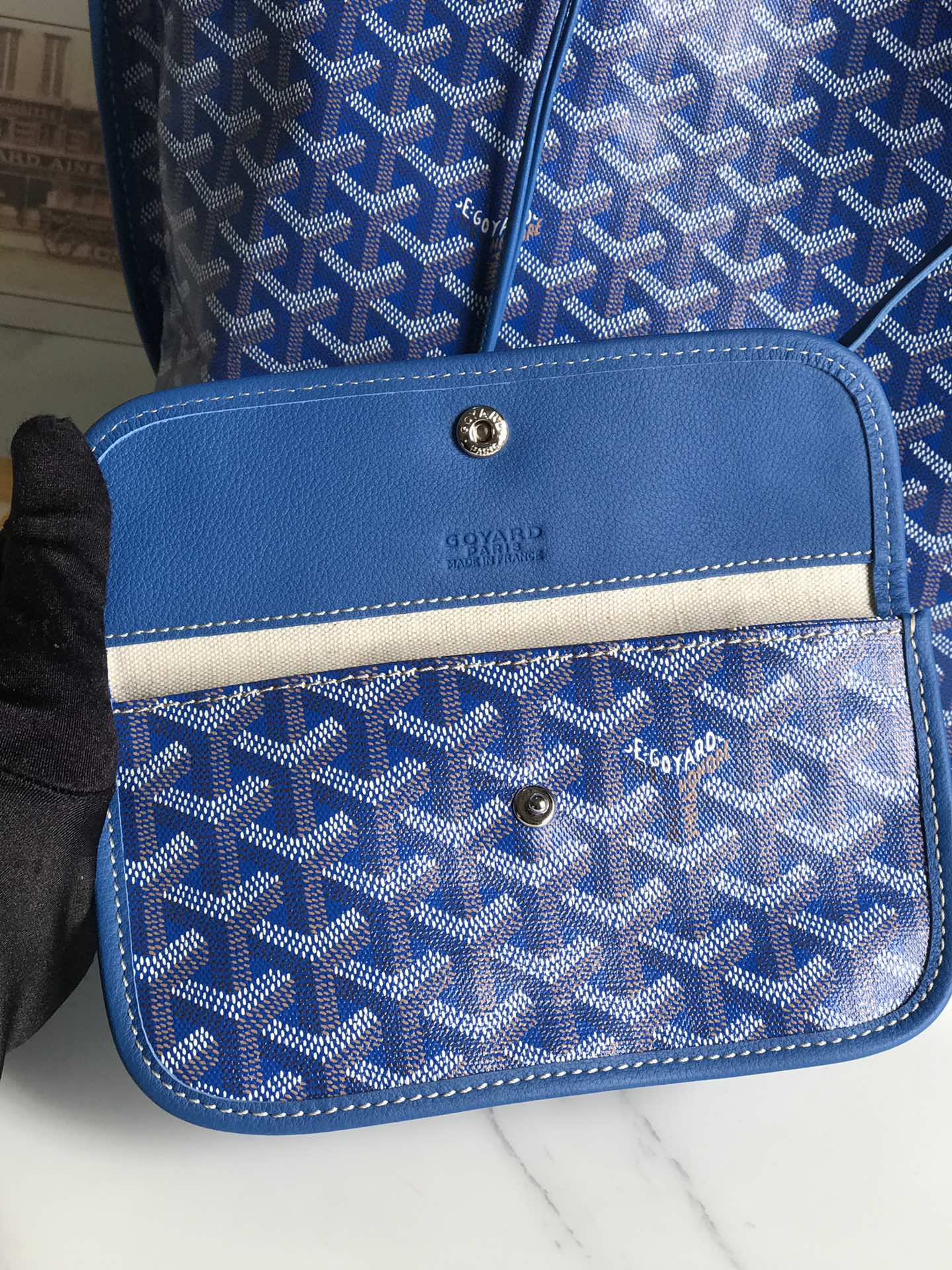 Goyard Anjou PM Reversible Tote Bag in Blue Goyardine