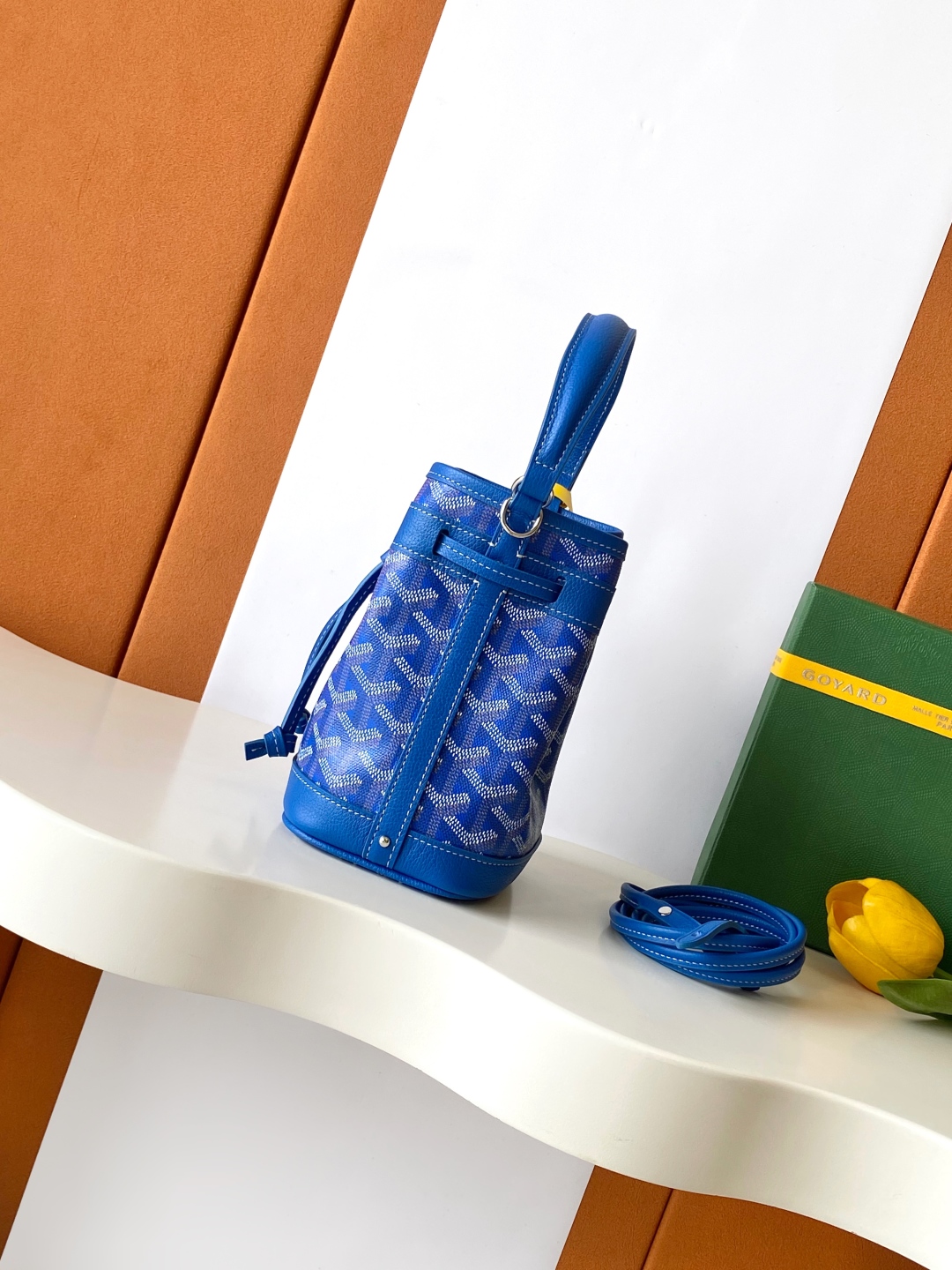 Goyard Petite Flot Bucket Bag BlueTan 139758379