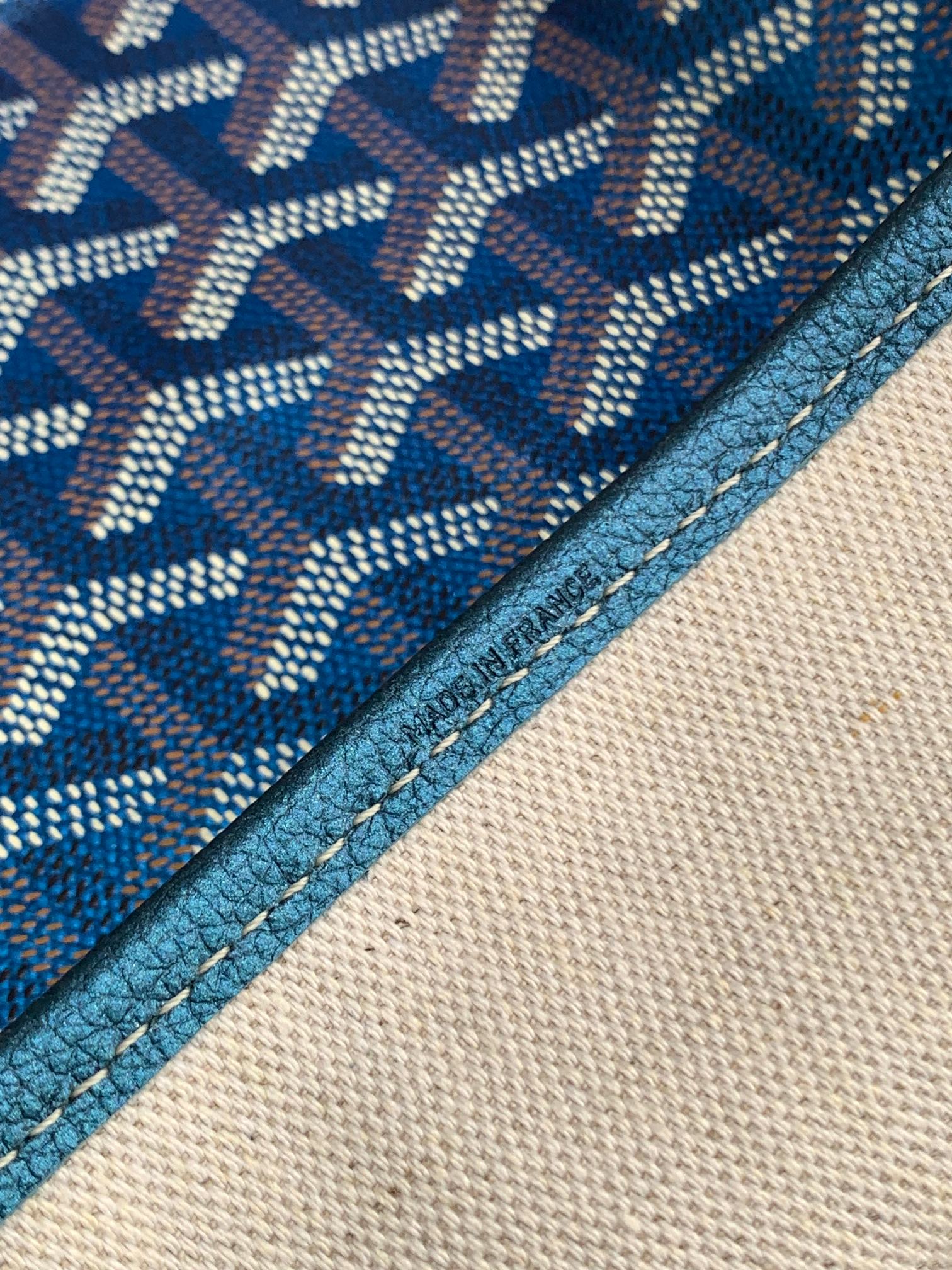 Goyard Pearly Blue Goyardine Canvas And Chevroches