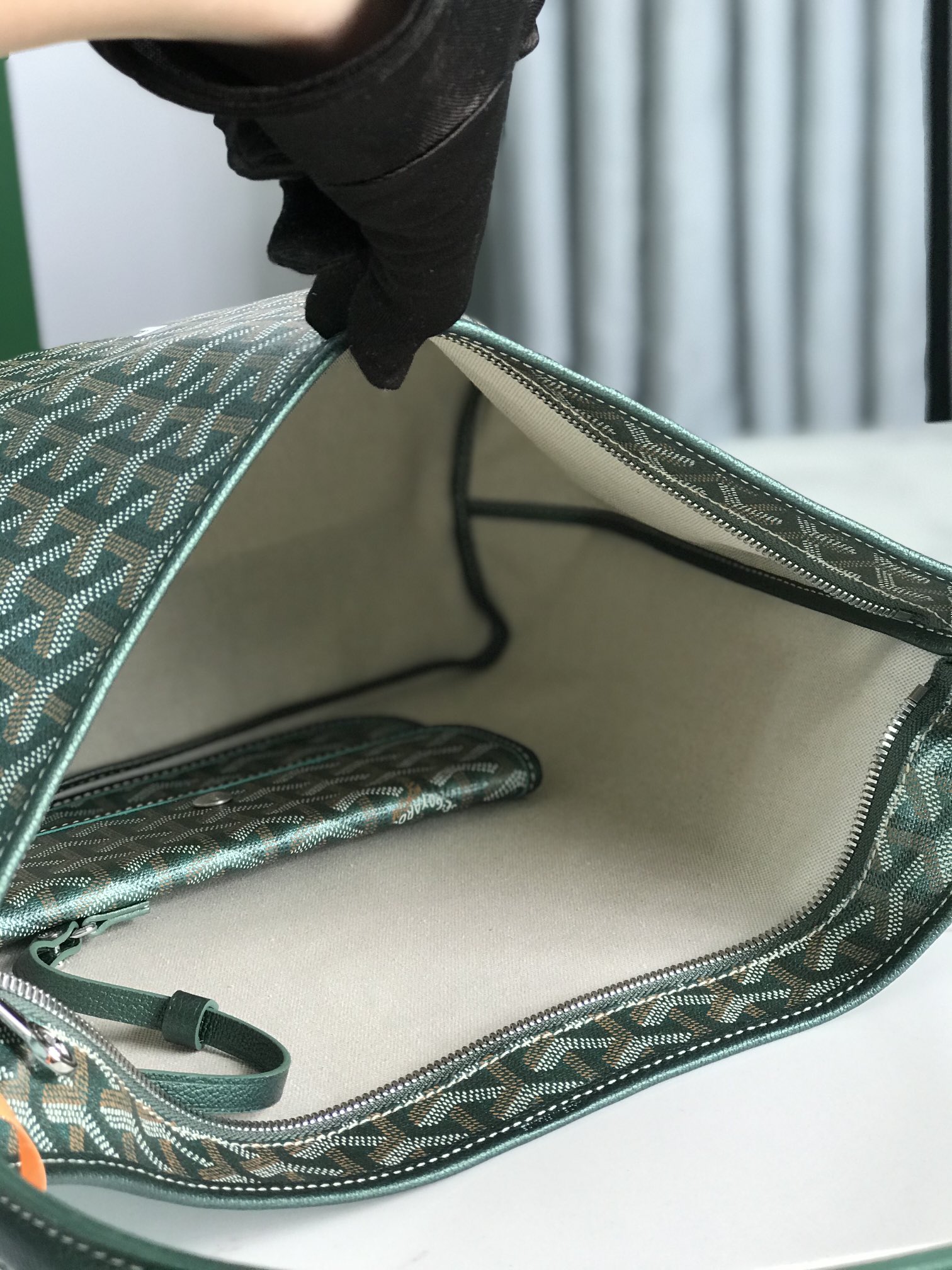 GOYARD Iridescent Goyardine Boheme Hobo Pearly Green