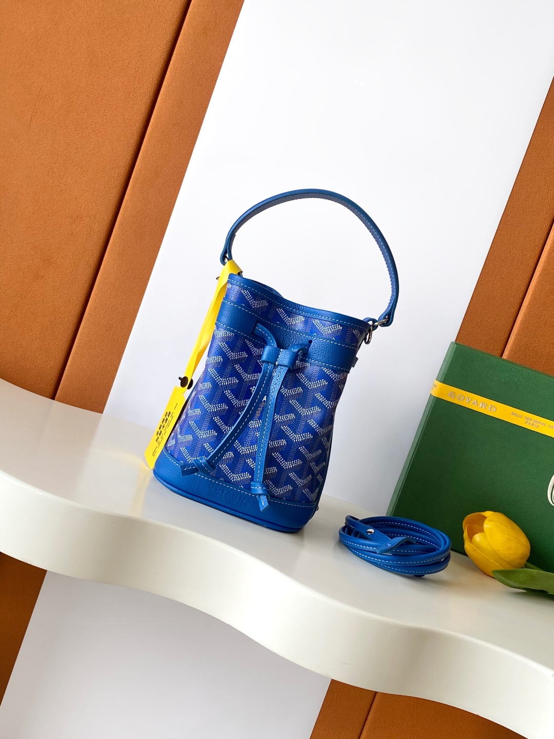 Goyard Petite Flot Bucket Bag BlueTan 139758379