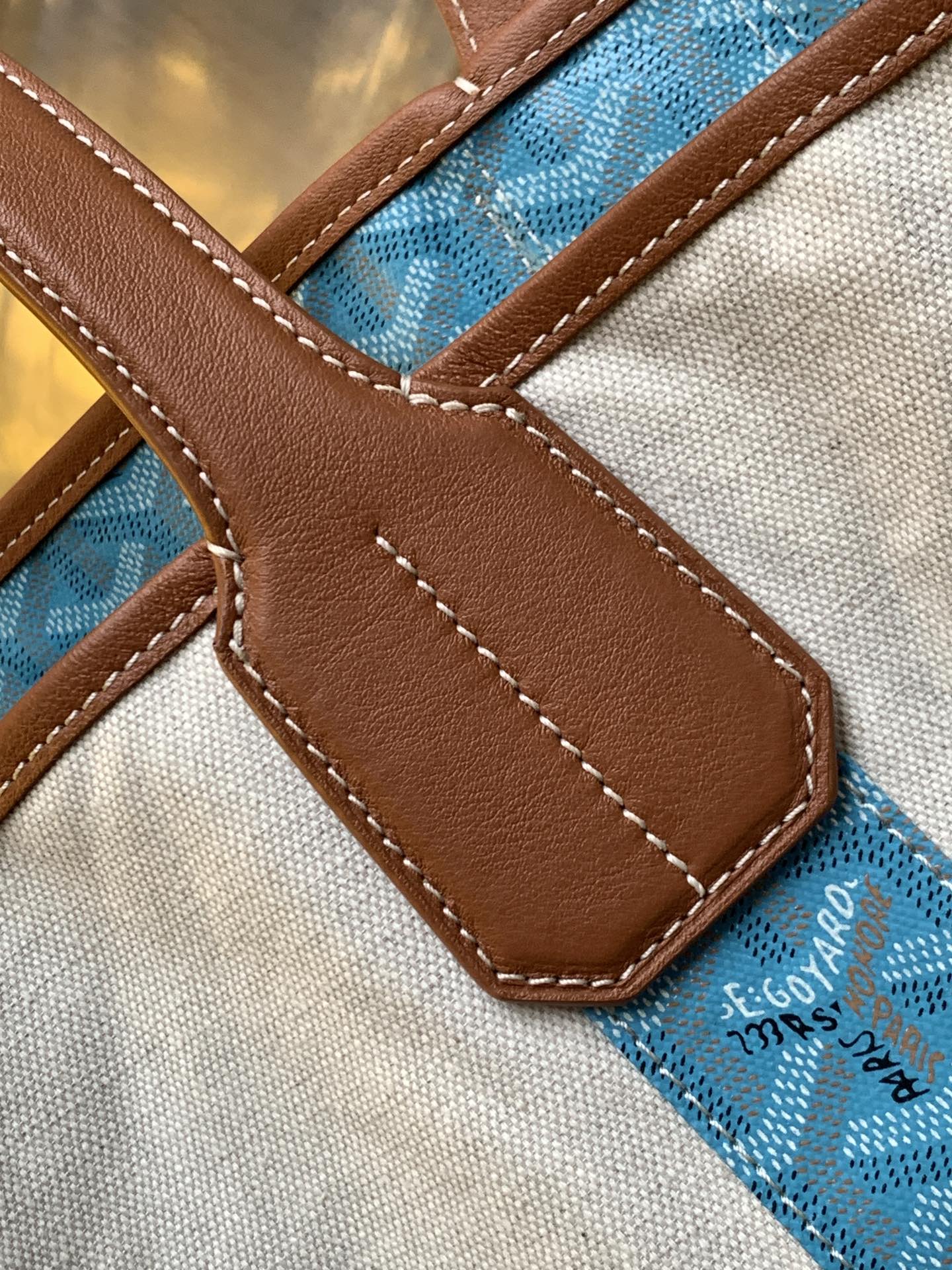 GOYARD Belharra Reversible Tote Bag Blue Turquoise Ivory BELHARMMLTY11CL03P |