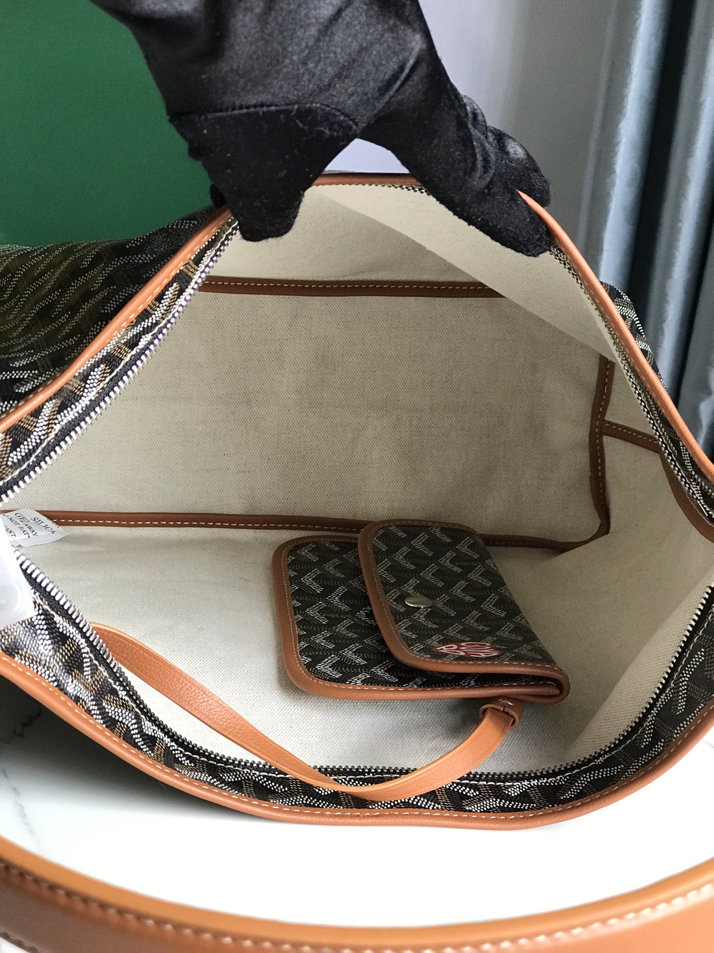 GOYARD Goyardine Boheme Hobo Black Gold 1383144 |