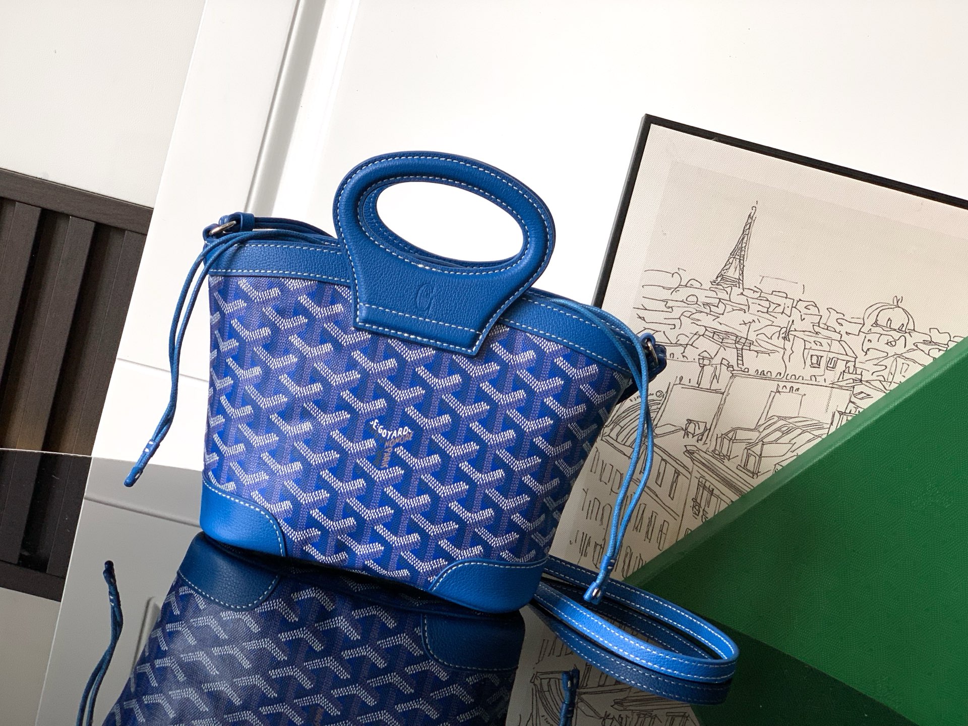 Pre-owned Goyard Béluga Leather Handbag In Blue 019