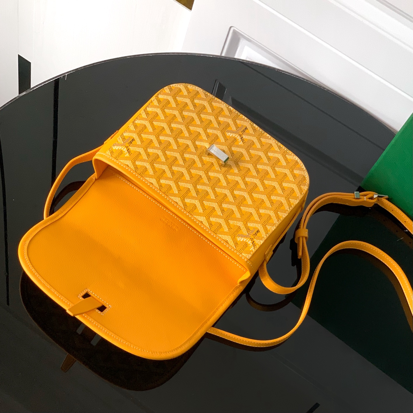 GOYARD Goyardine Belvedere II PM Messenger Bag Yellow