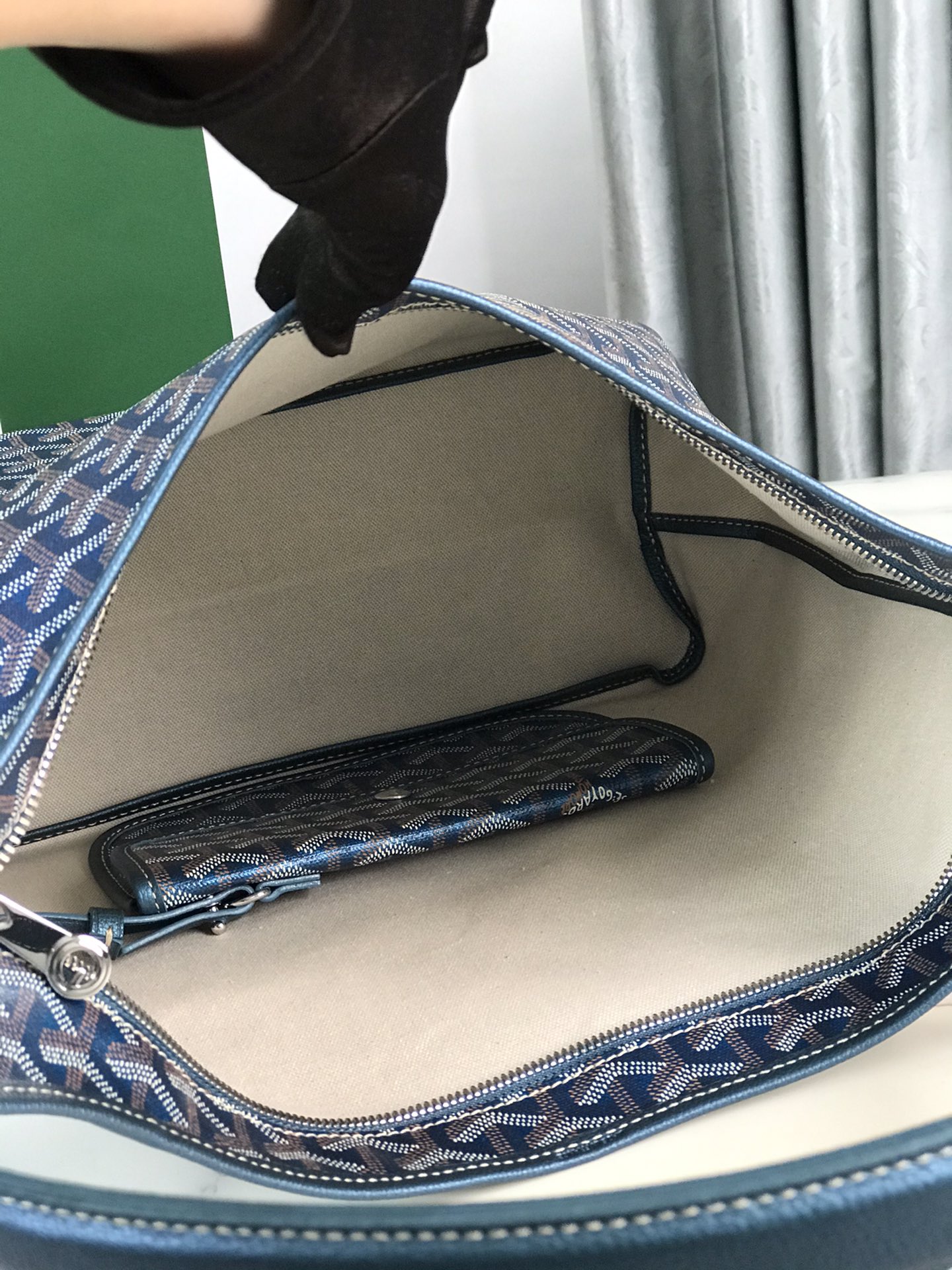 Goyard Goyardine Pearly Blue Boheme PM Hobo Bag ...