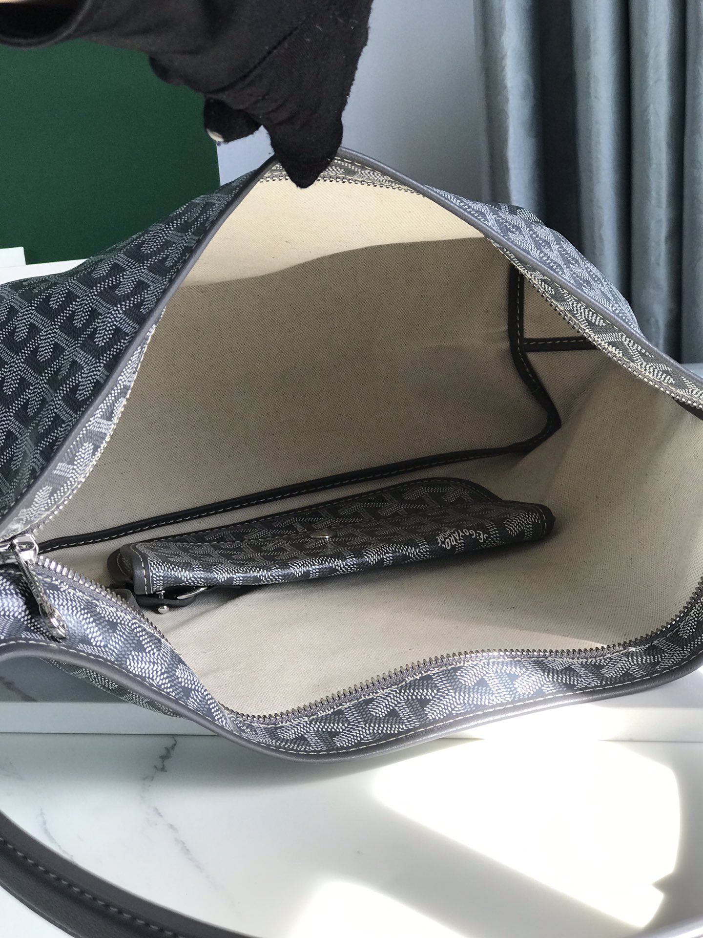 GOYARD Goyardine Boheme Hobo Grey 1540980