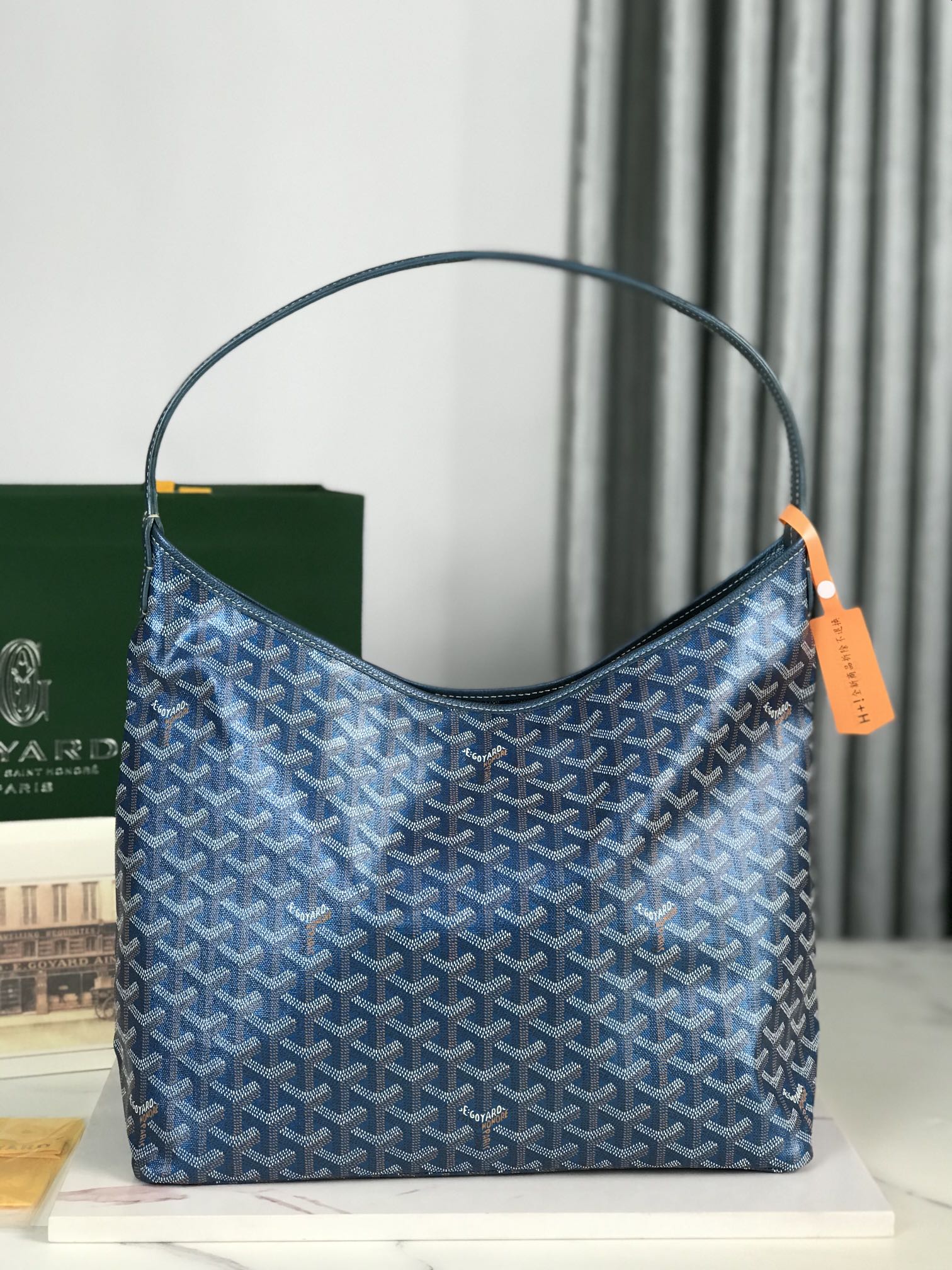 Goyard Goyardine Pearly Blue Boheme PM Hobo Bag ...