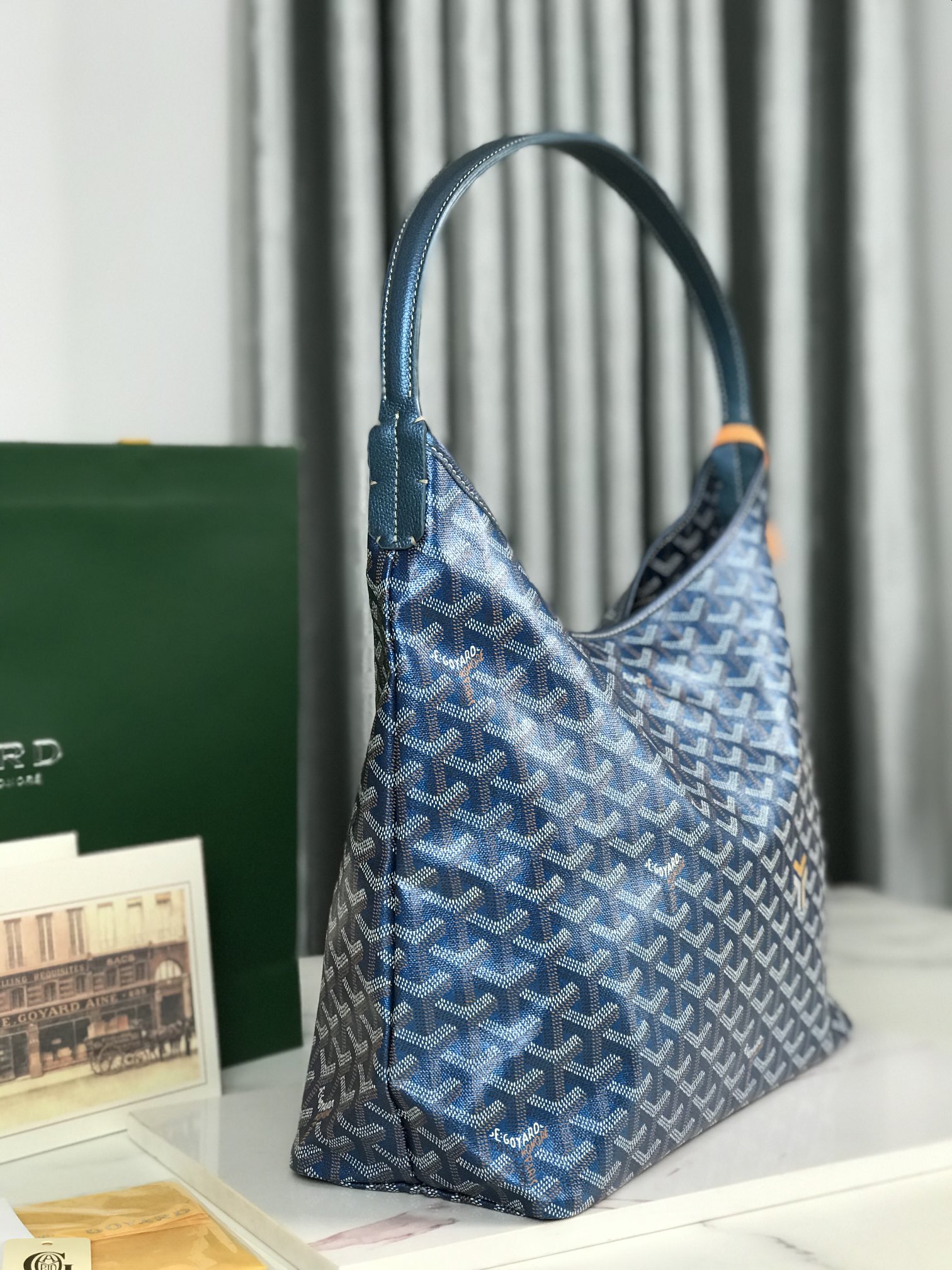 Goyard Goyardine Pearly Blue Boheme PM Hobo Bag ...