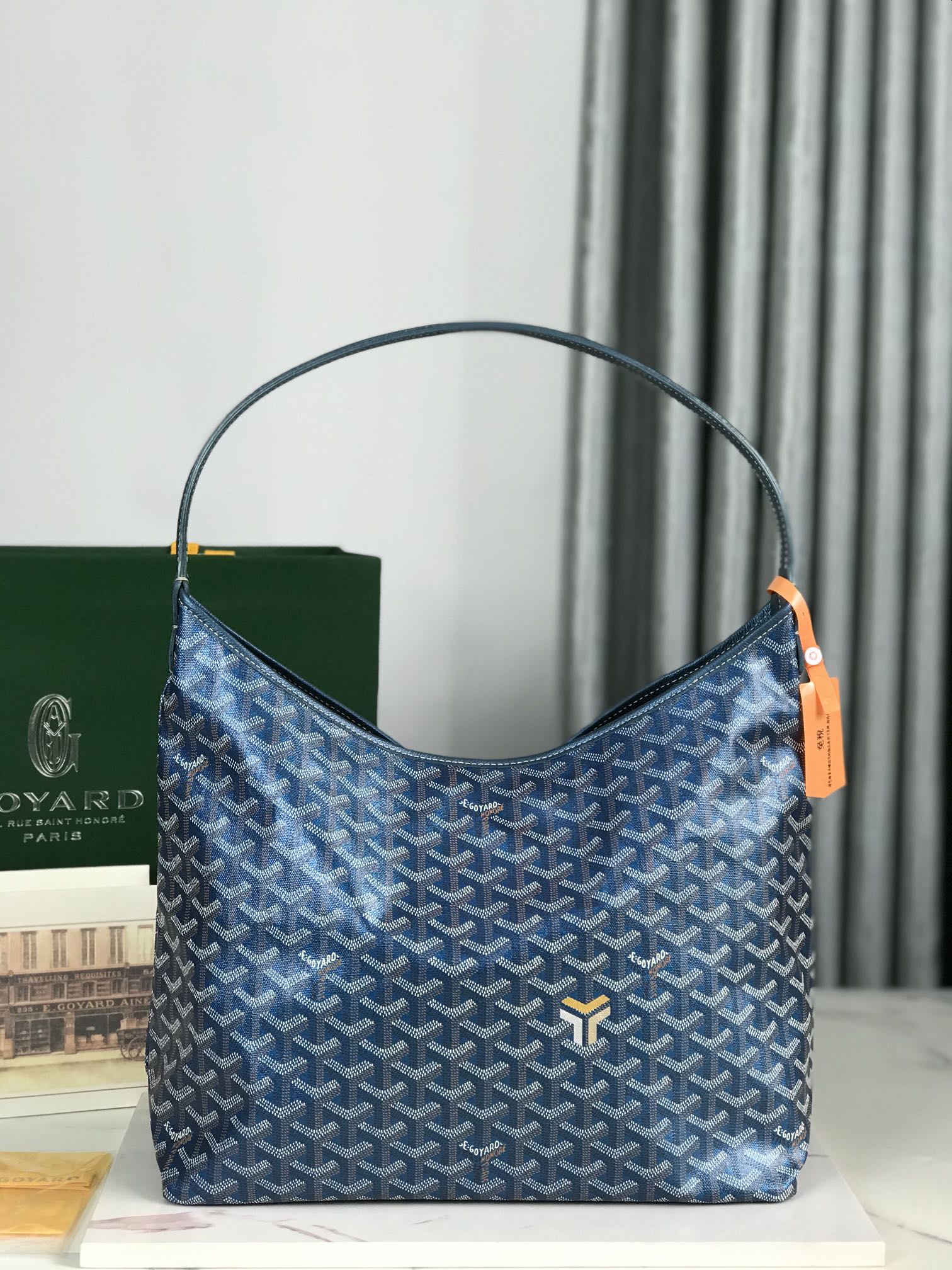 Goyard Goyardine Pearly Blue Boheme PM Hobo Bag …