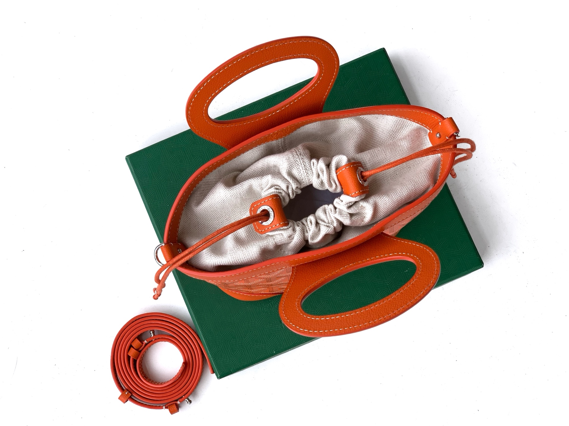 Goyard Beluga Mini Bag In orange  Goyardine Canvas And Chevroches Calfskin With Palladium Hardware