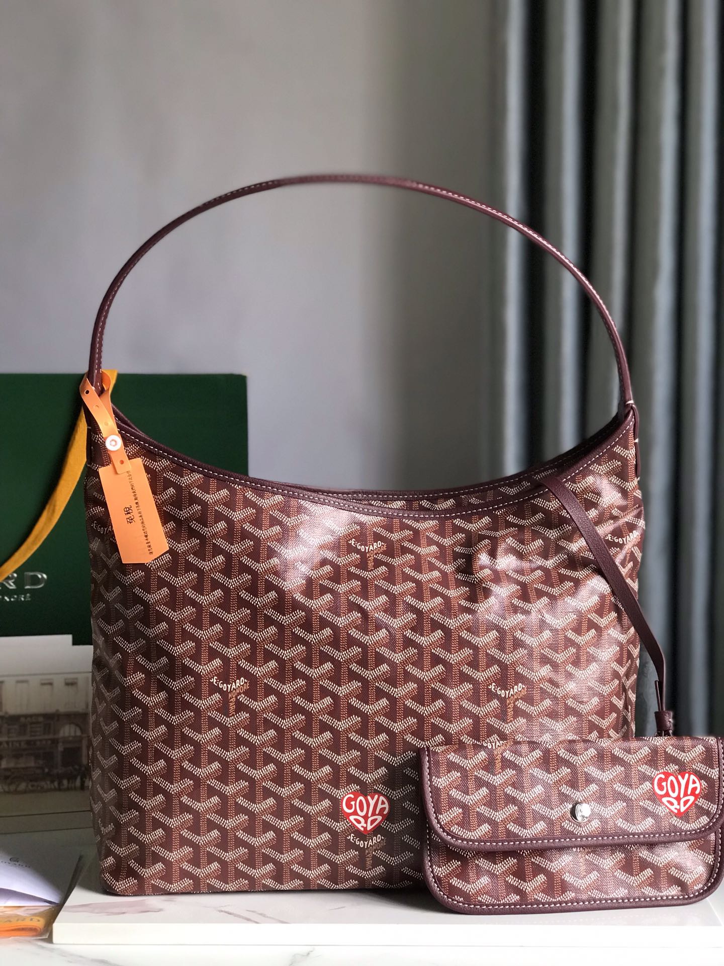 GOYARD Goyardine Boheme Hobo Burgundy 1193255 |