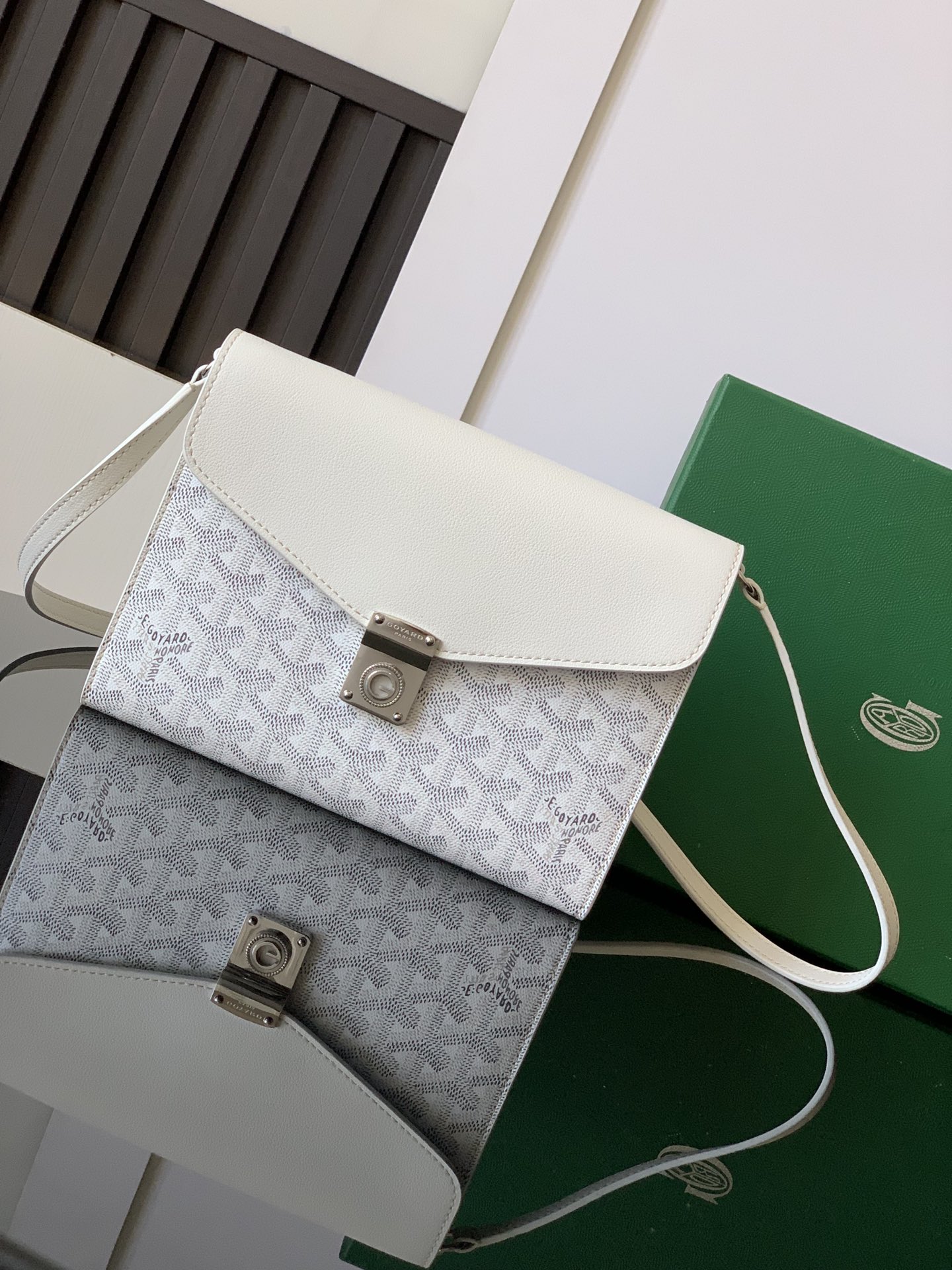Goyard Goyardine Plumet – White Crossbody Bags