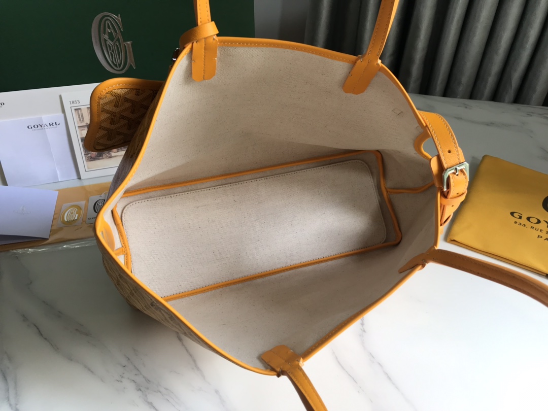 Goyard Chien Gris Pet Carrier Tote Coated Canvas bag yellow