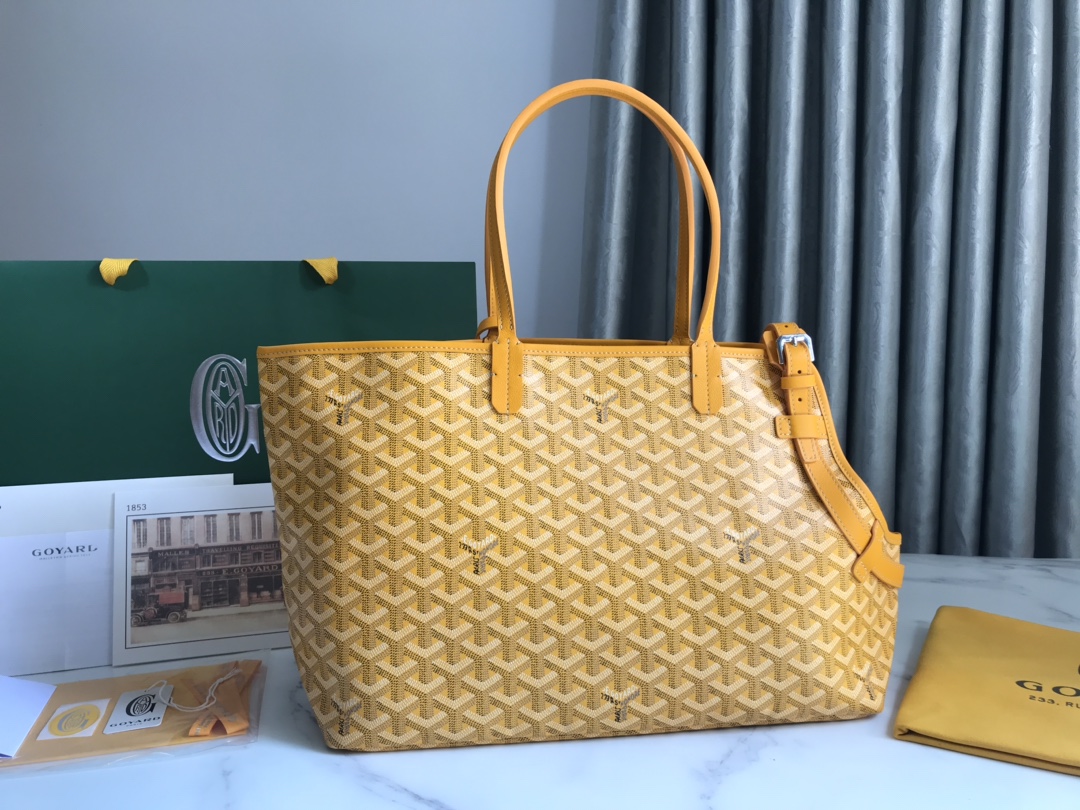 Goyard Chien Gris Pet Carrier Tote Coated Canvas bag yellow