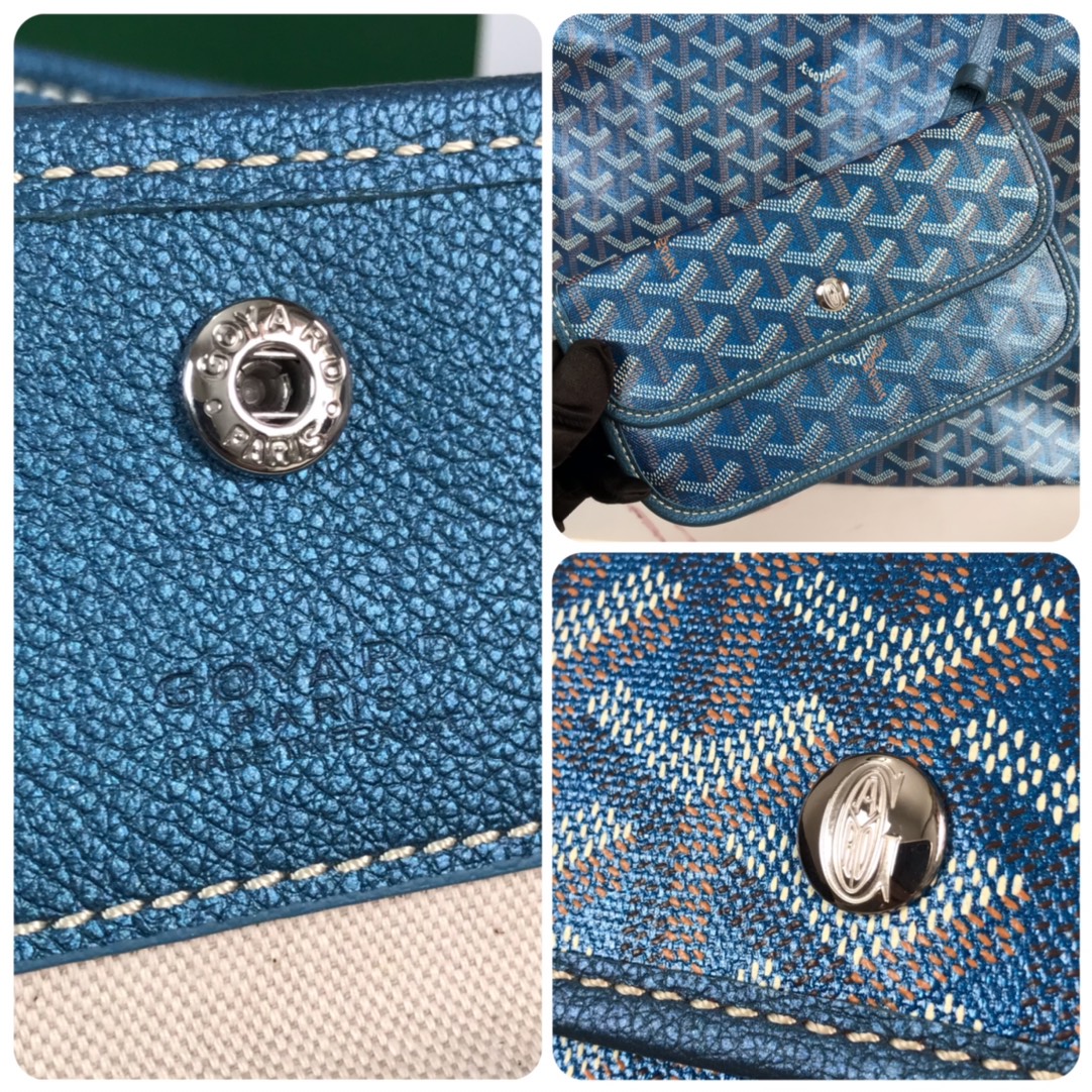 Goyard Goyardine Pearly Blue Boheme PM Hobo Bag ...