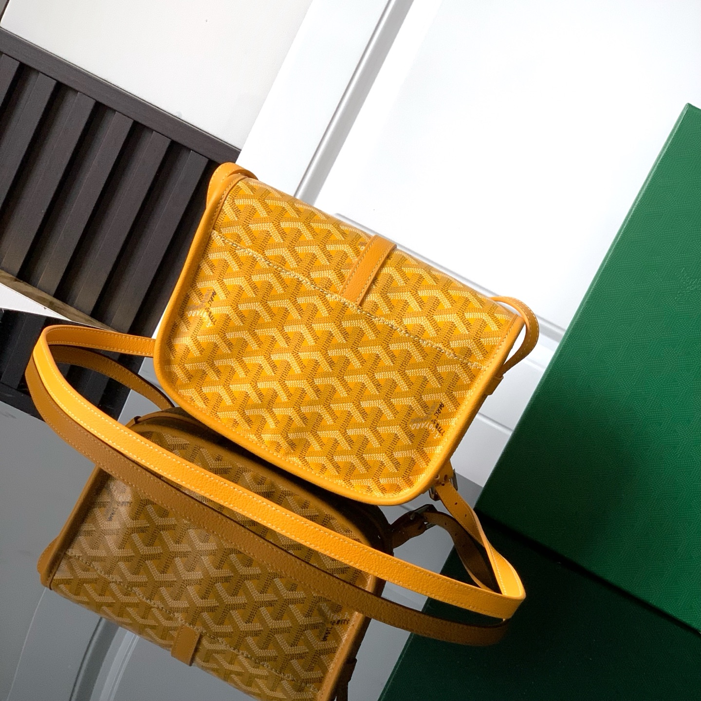 GOYARD Goyardine Belvedere II PM Messenger Bag Yellow