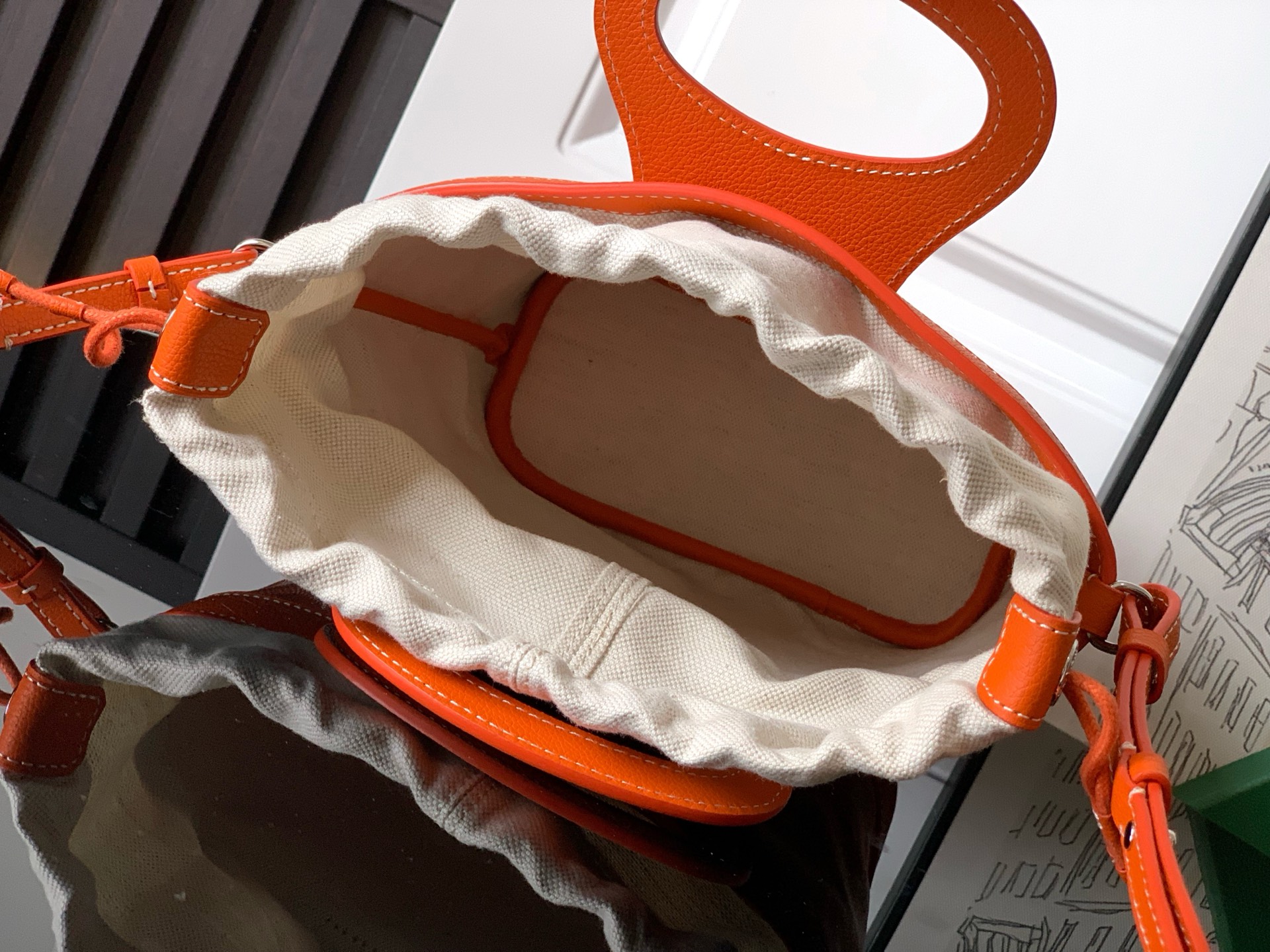 Goyard Beluga Mini Bag In orange  Goyardine Canvas And Chevroches Calfskin With Palladium Hardware
