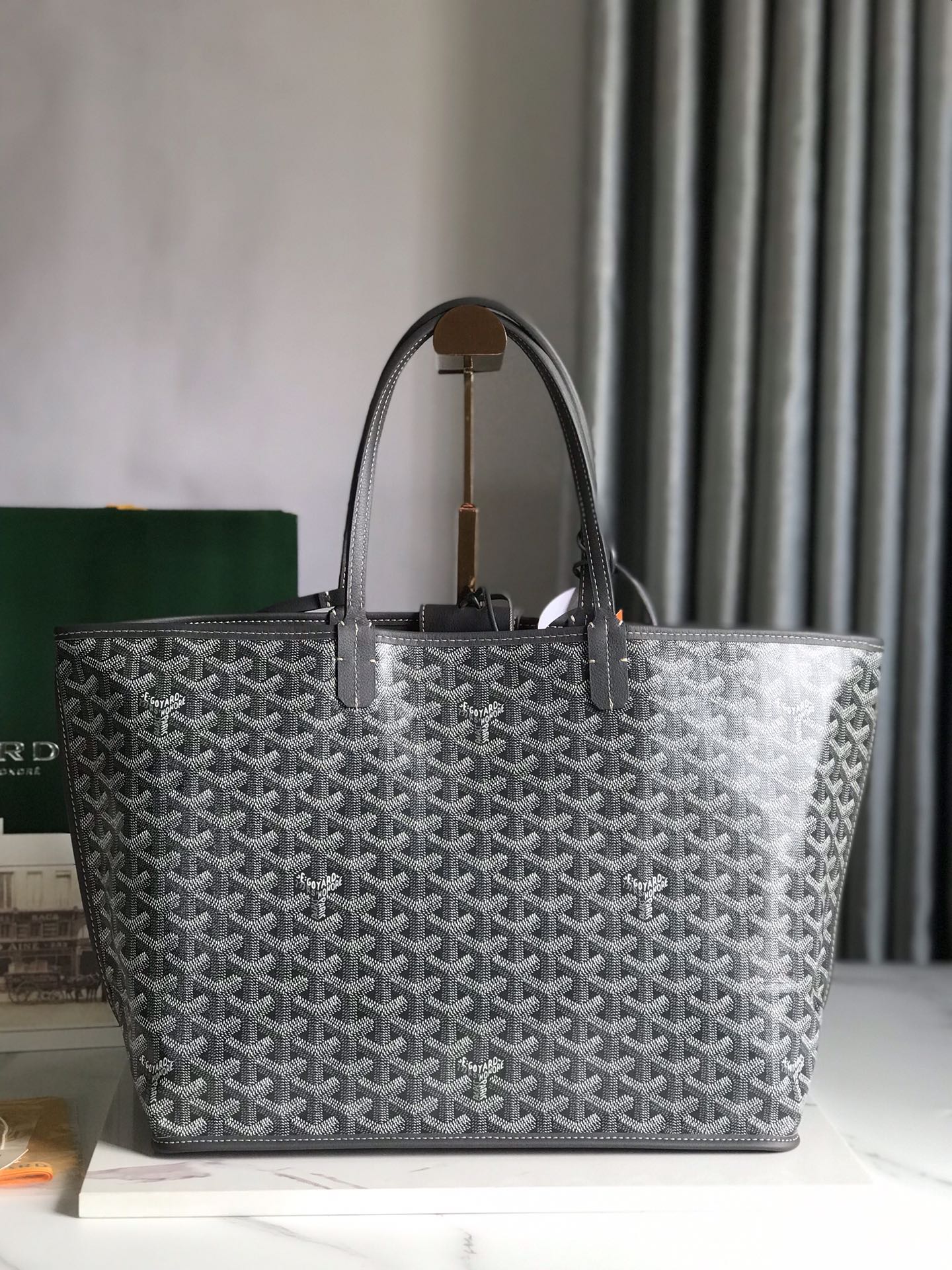 Goyard St Louis Large Black Shoulder Tote Bag and Small