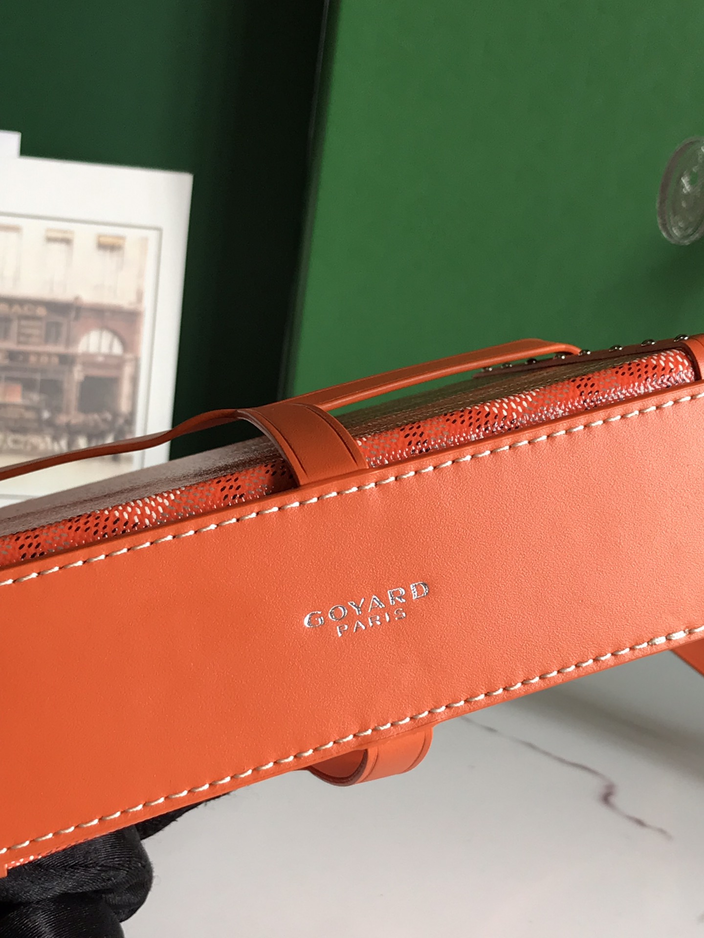 Goyard orange Coated Canvas and Leather Minaudiere