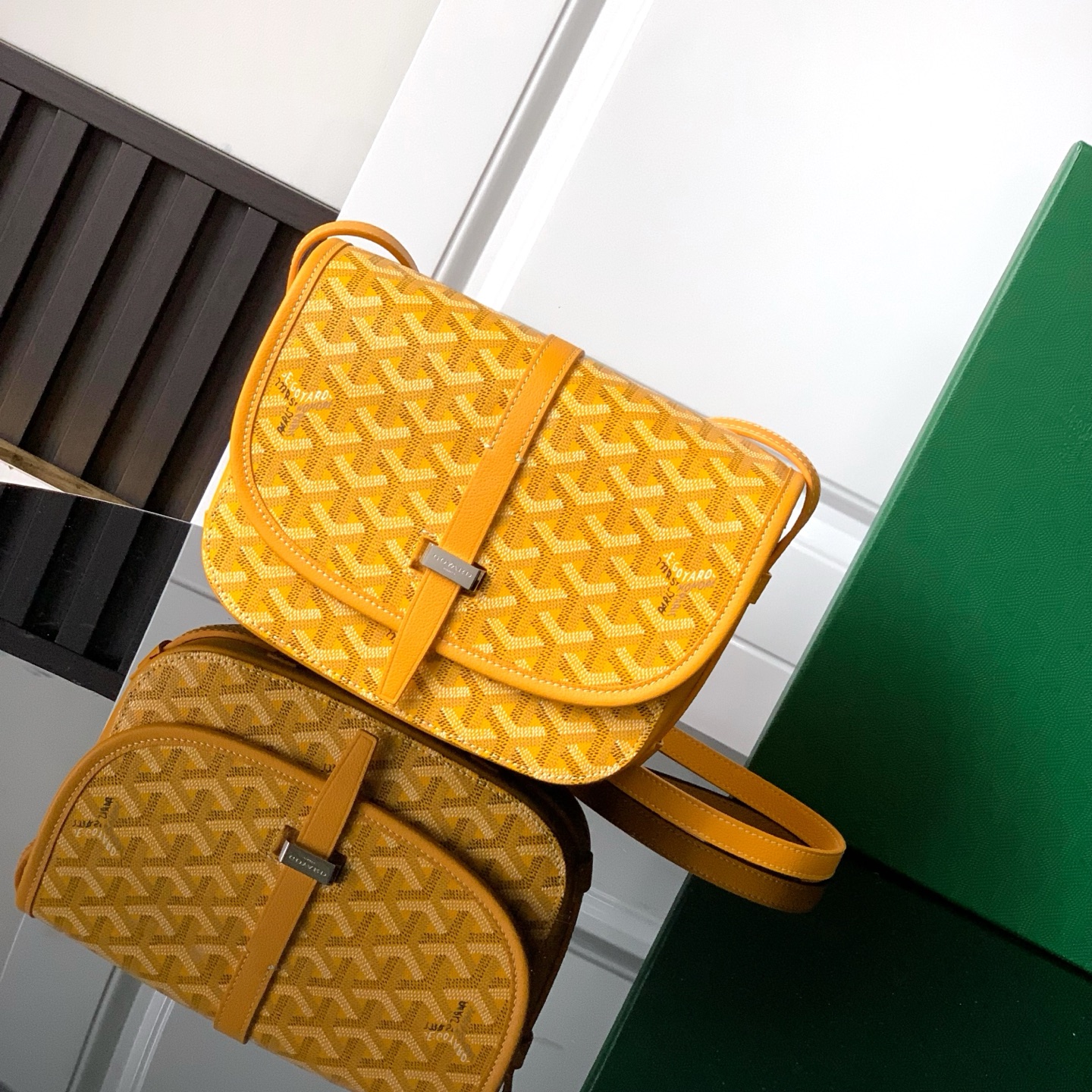GOYARD Goyardine Belvedere II PM Messenger Bag Yellow