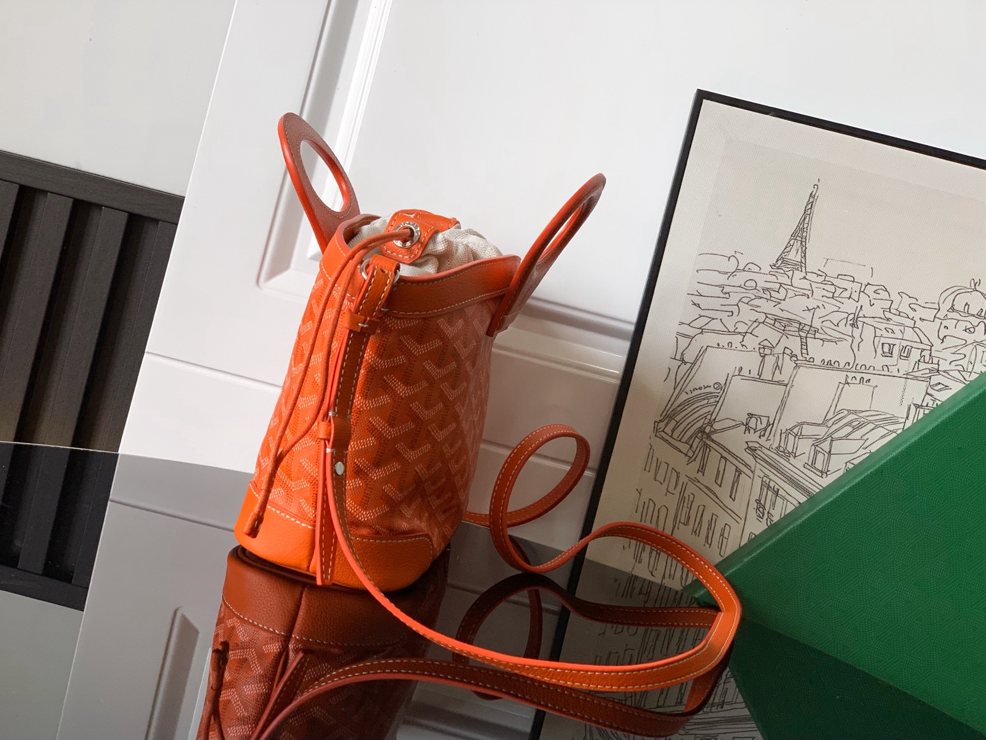 Goyard Beluga Mini Bag In orange  Goyardine Canvas And Chevroches Calfskin With Palladium Hardware