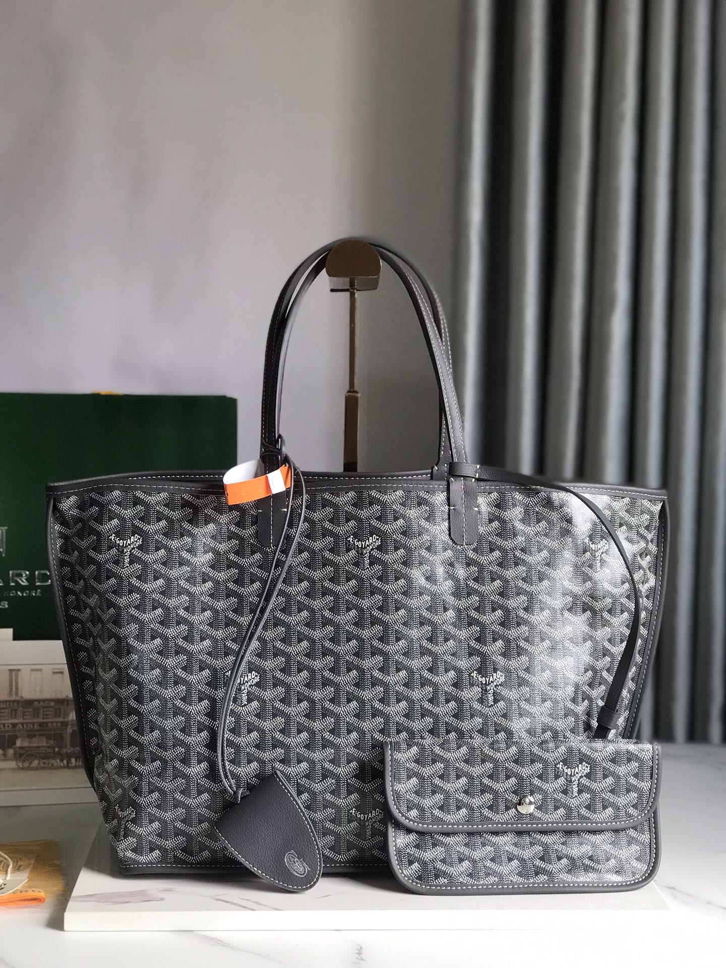 Goyard St Louis Large Black Shoulder Tote Bag and Small