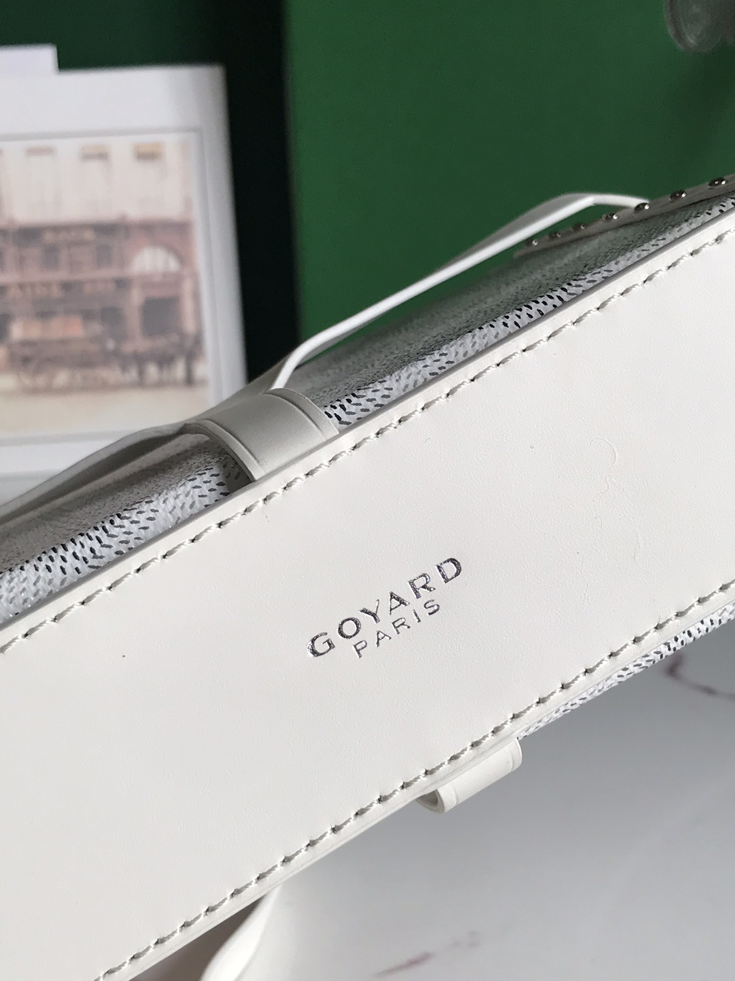Goyard white Coated Canvas and Leather Minaudiere