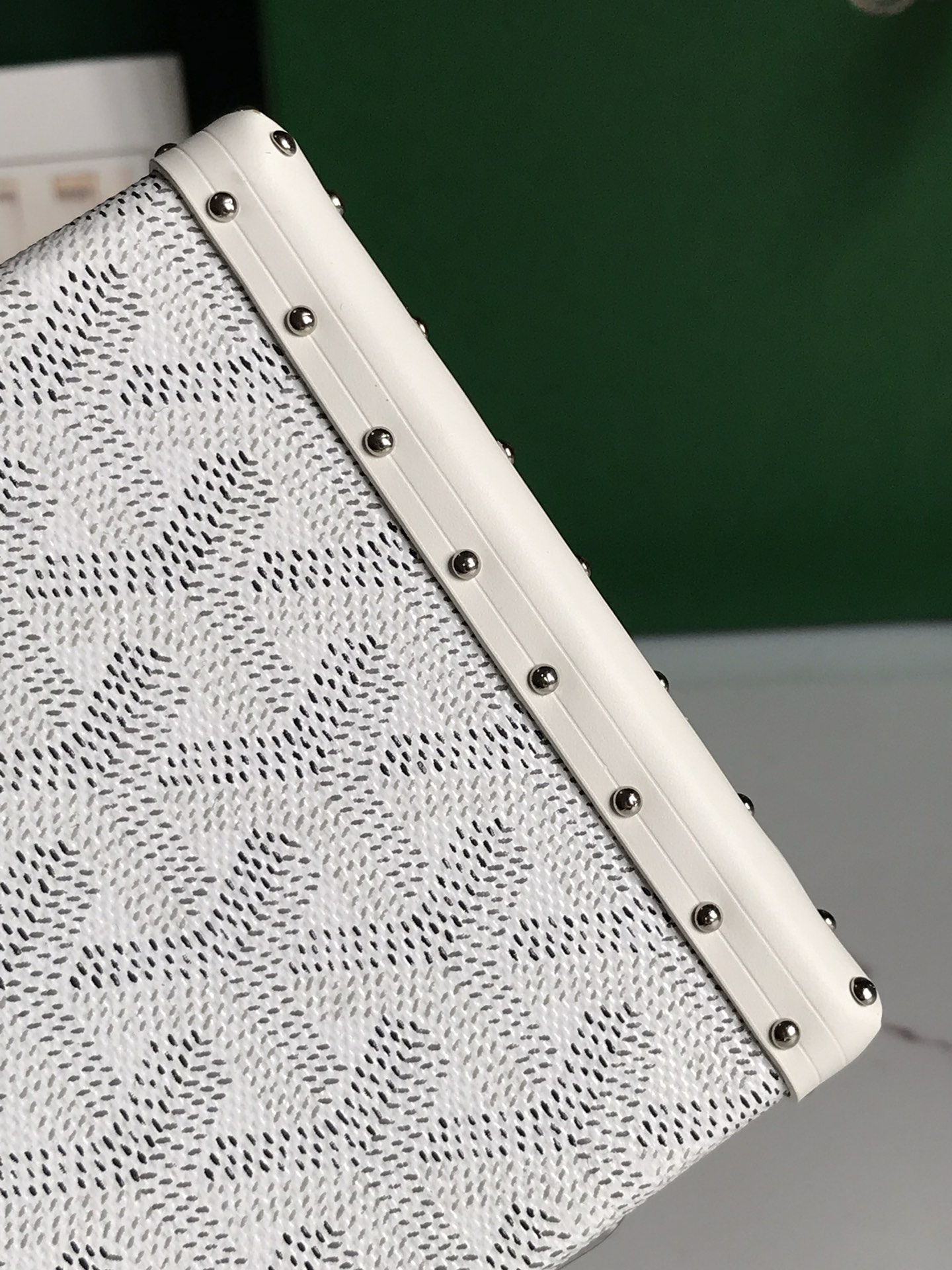 Goyard white Coated Canvas and Leather Minaudiere