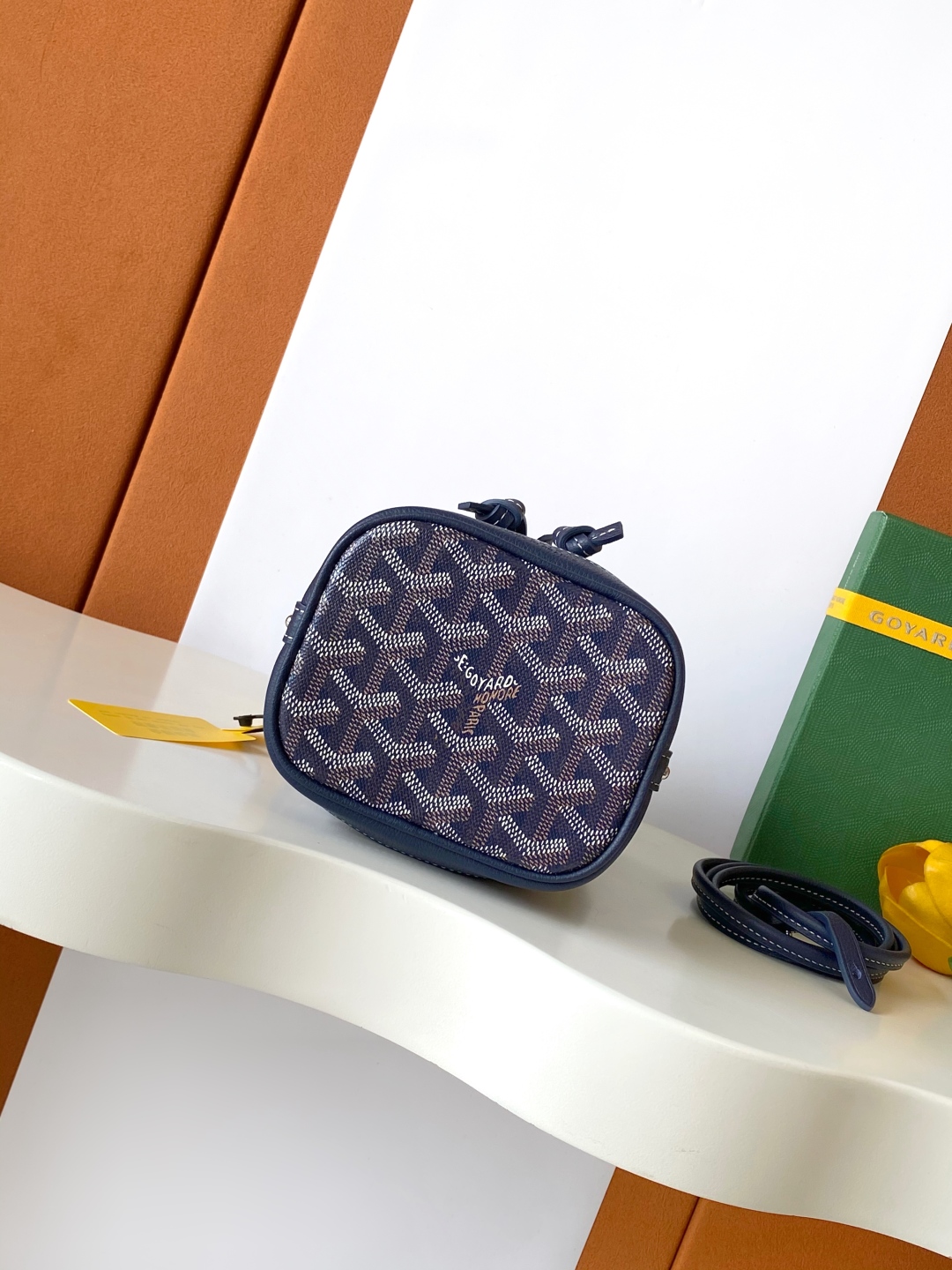 Goyard Petite Flot Bucket Bag Blue Tan 139758379