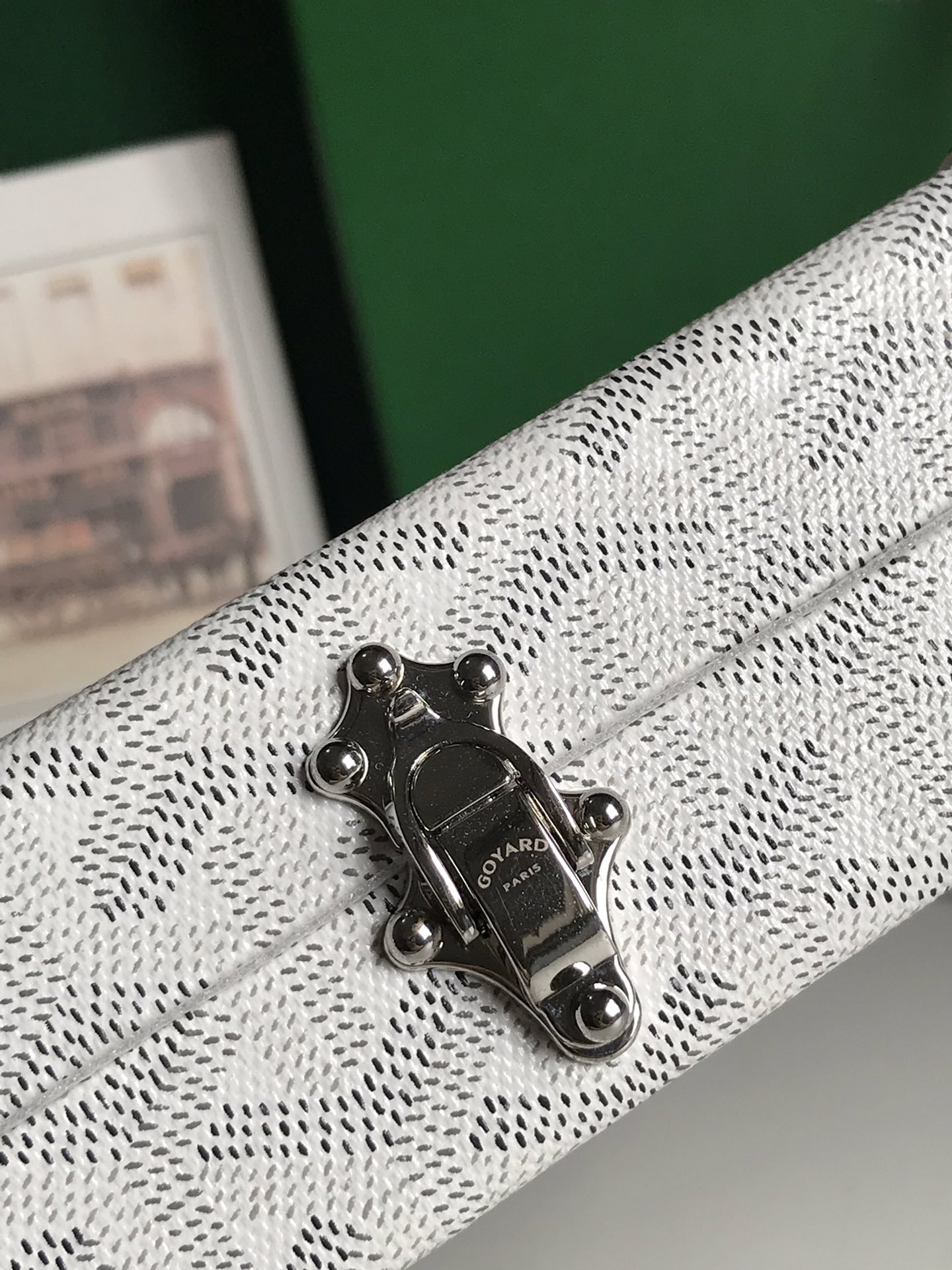 Goyard white Coated Canvas and Leather Minaudiere