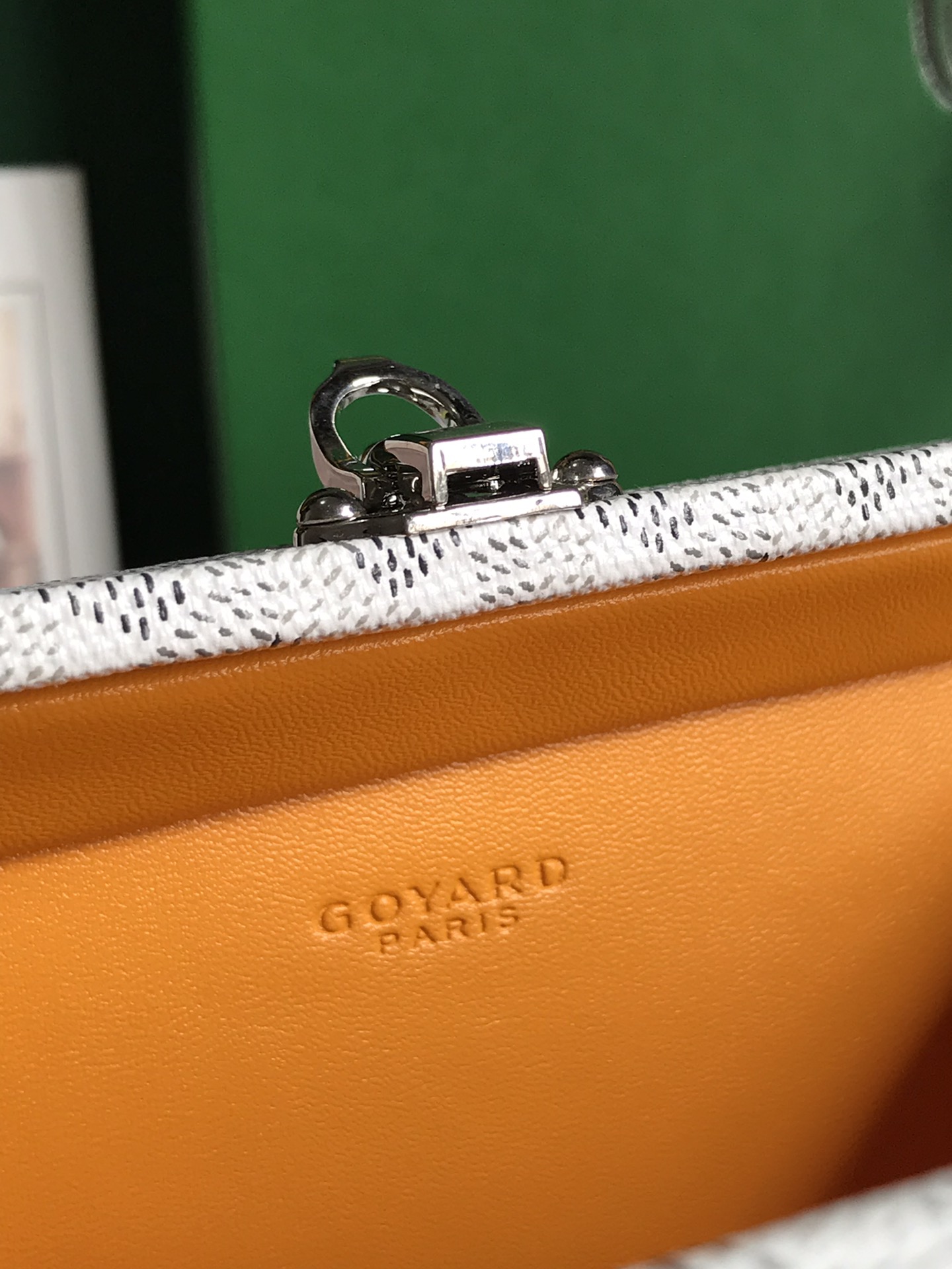 Goyard white Coated Canvas and Leather Minaudiere