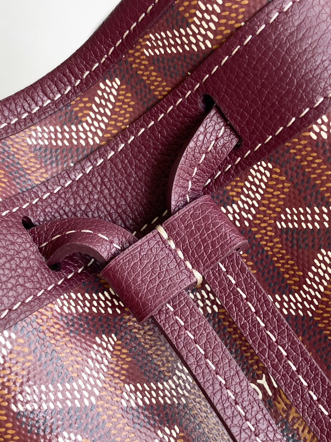 Goyard Petite Flot Bucket Bag Burgundy Tan 139758379