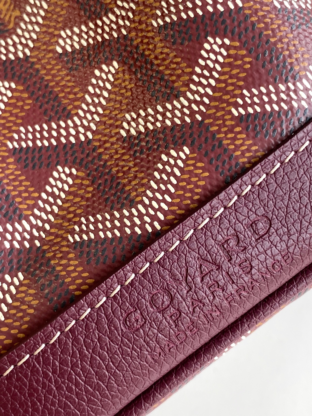 Goyard Petite Flot Bucket Bag Burgundy Tan 139758379