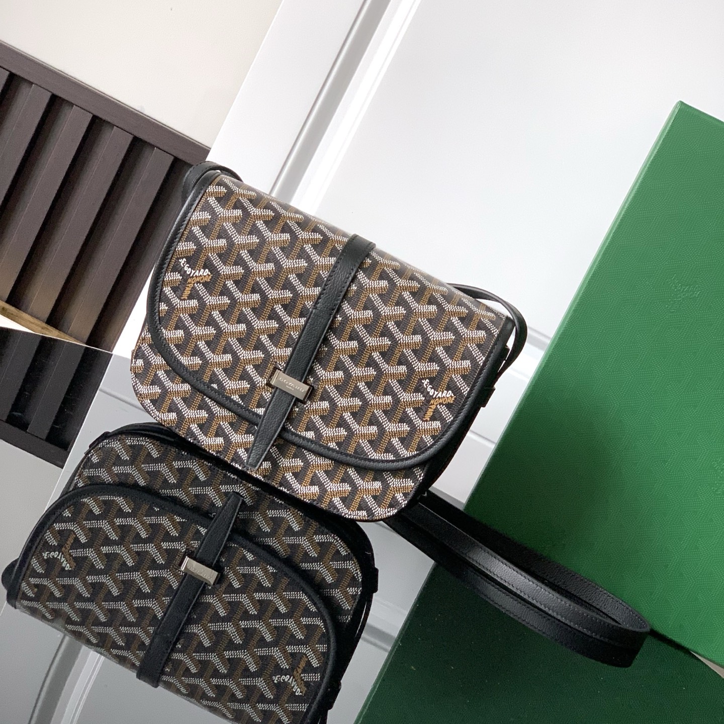 Goyard Black Coated Canvas and Leather Crossbody Bag