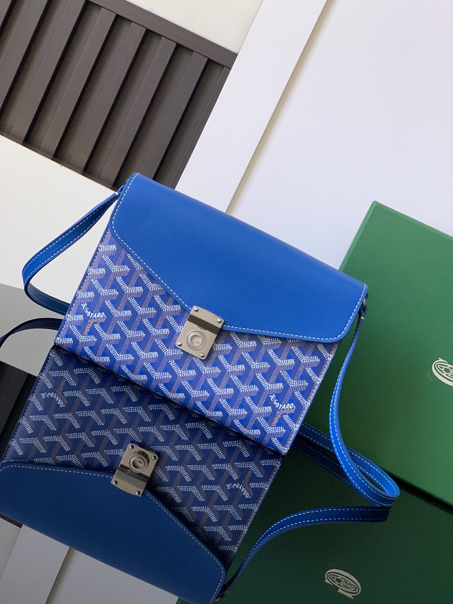 Goyard Goyardine Sky Blue Chypre Wallet-Pouch Palladiu