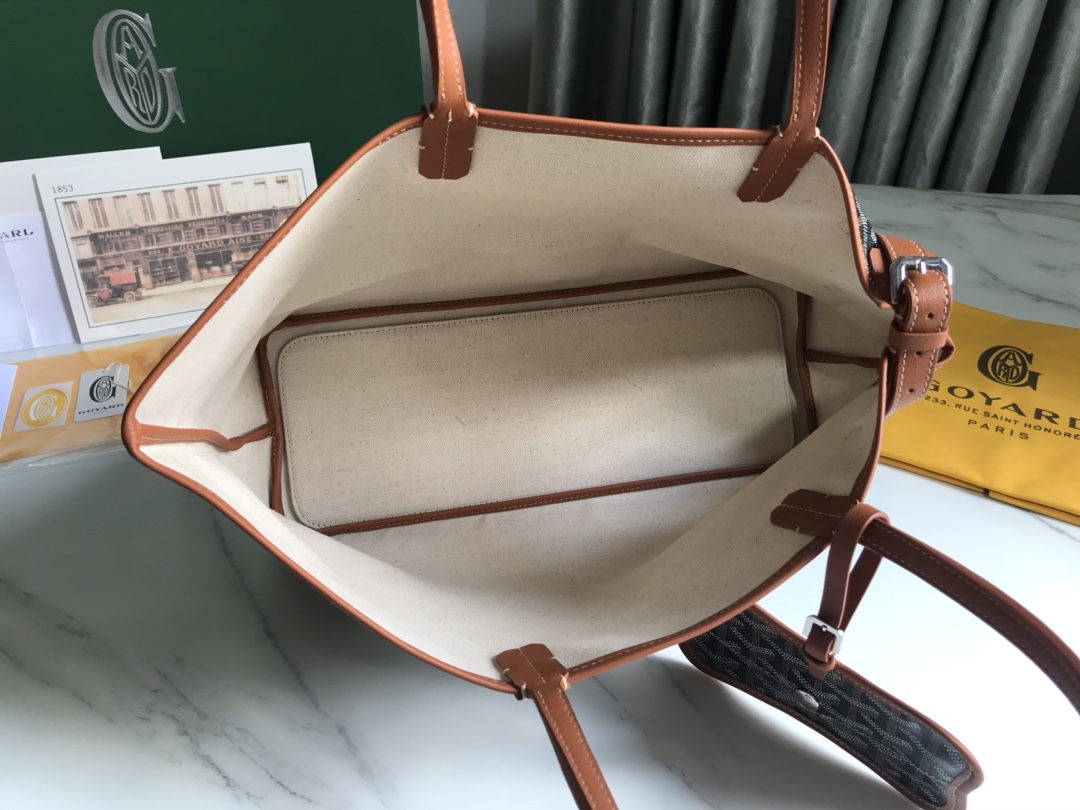 Goyard Chien Gris Pet Carrier Tote Coated Canvas bag brown