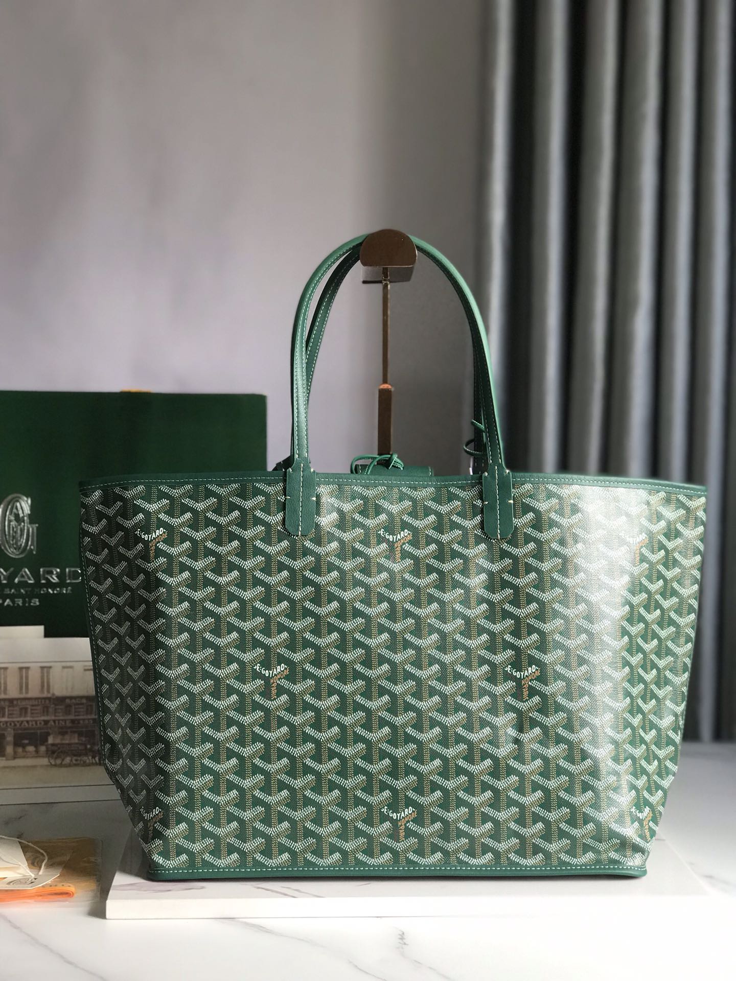 Goyard Women Sac Saint Louis GM in Goyardine bag green