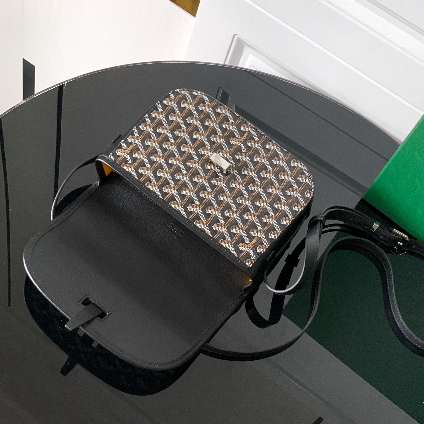 Goyard Black Coated Canvas and Leather Crossbody Bag