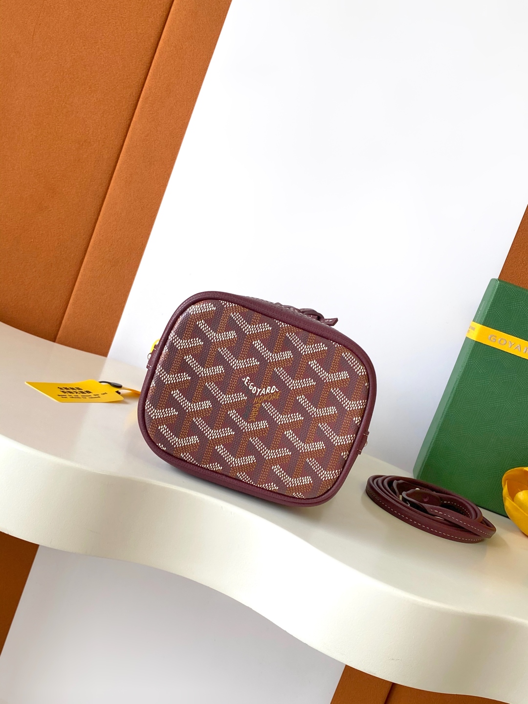 Goyard Petite Flot Bucket Bag Burgundy Tan 139758379