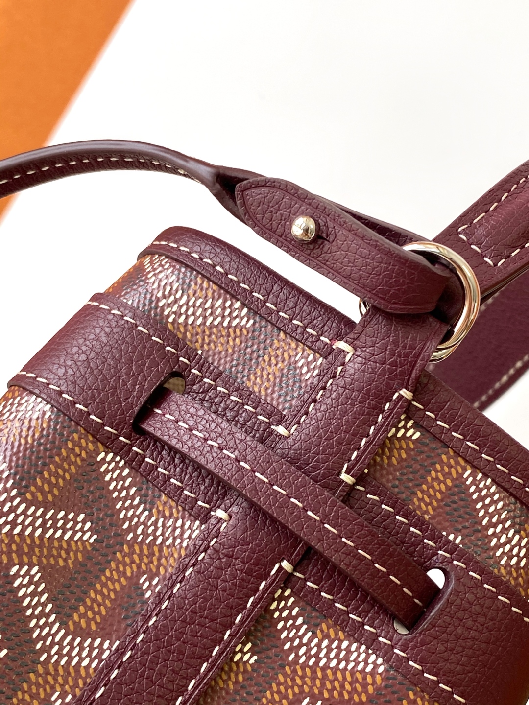 Goyard Petite Flot Bucket Bag Burgundy Tan 139758379