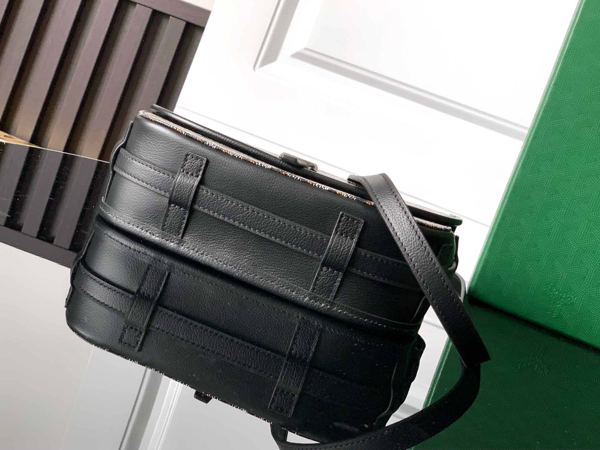 Goyard Black Coated Canvas and Leather Crossbody Bag