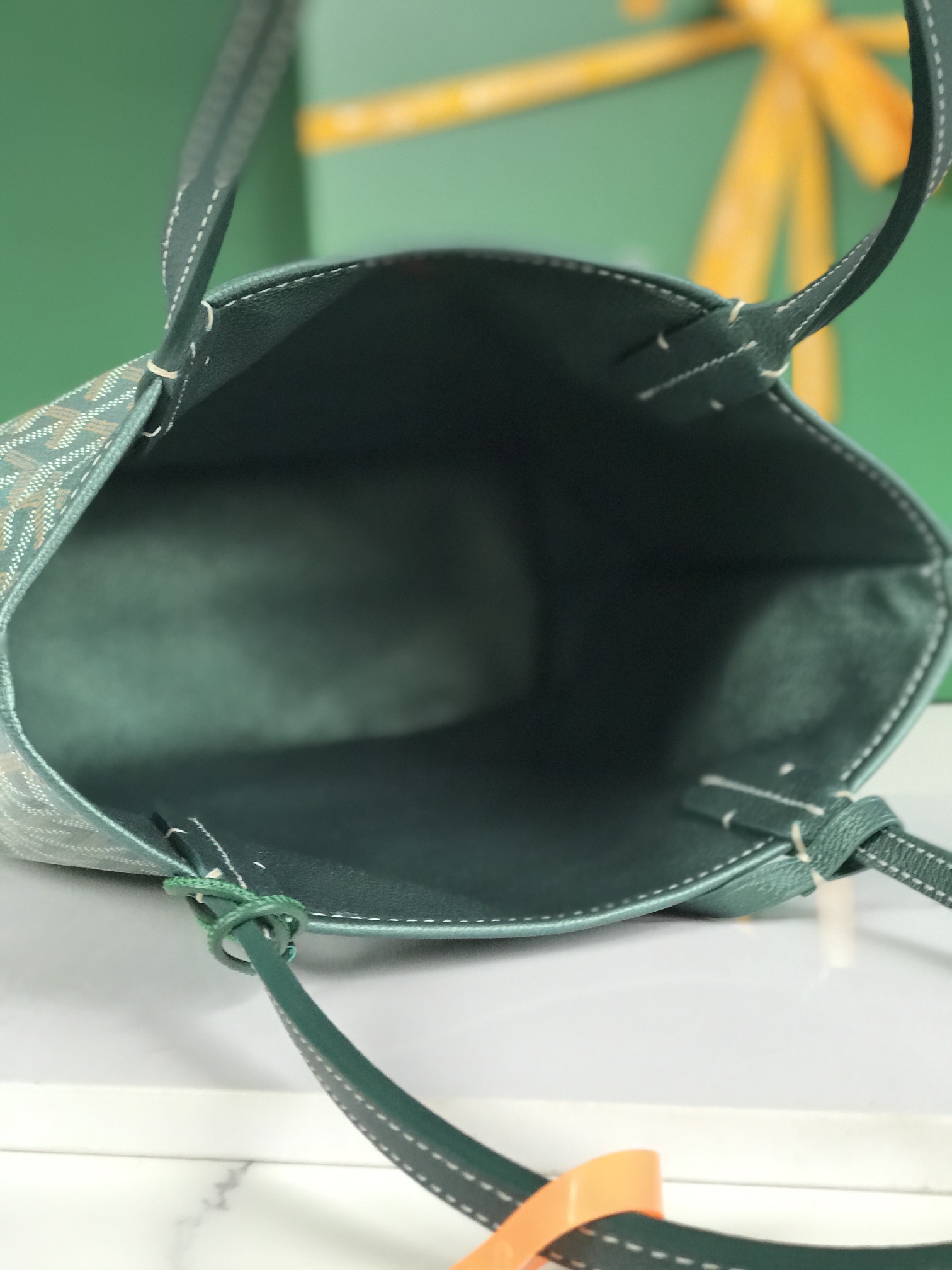 Goyard Mini Anju Tote Bag Green logo Goyard