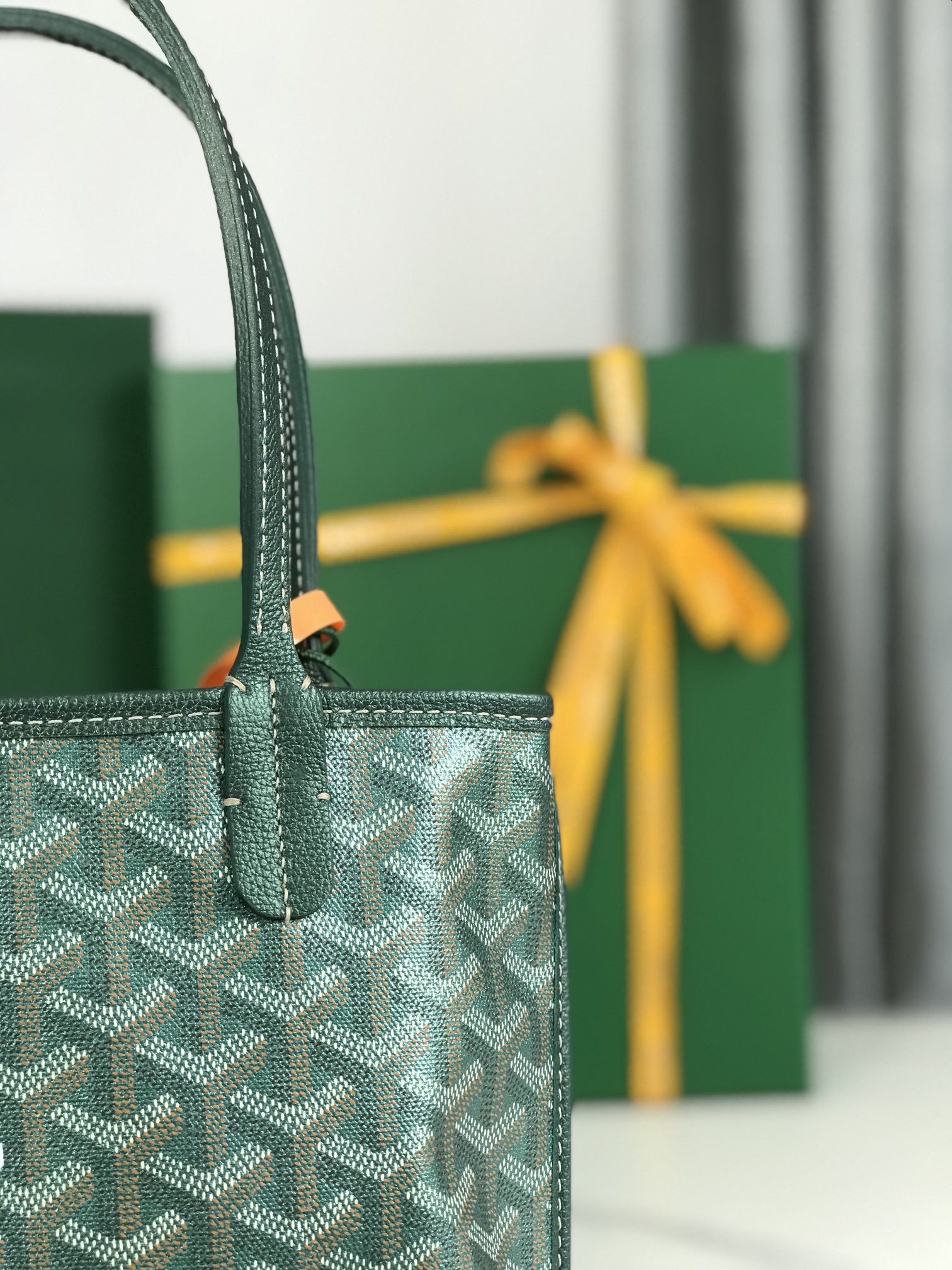 Goyard Mini Anju Tote Bag Green logo Goyard