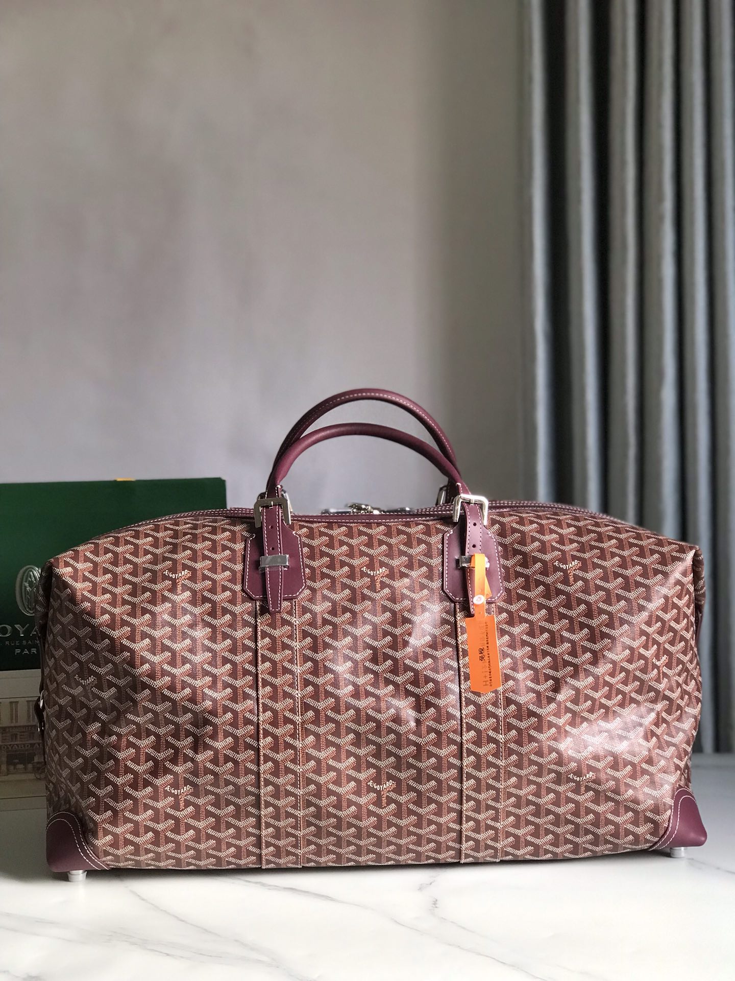 Goyard Sac Boeing 55 Duffle Handbag in Goyard Burgundy