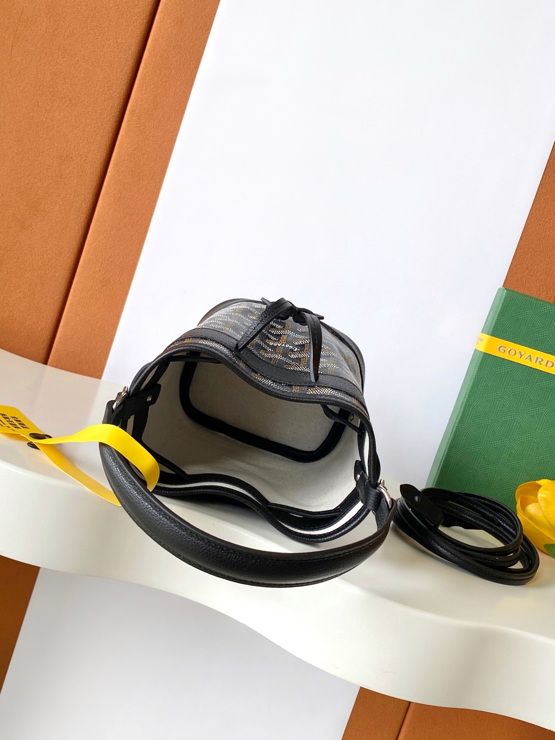 Goyard Petite Flot Bucket Bag Black brown Tan 139758379 | eBay