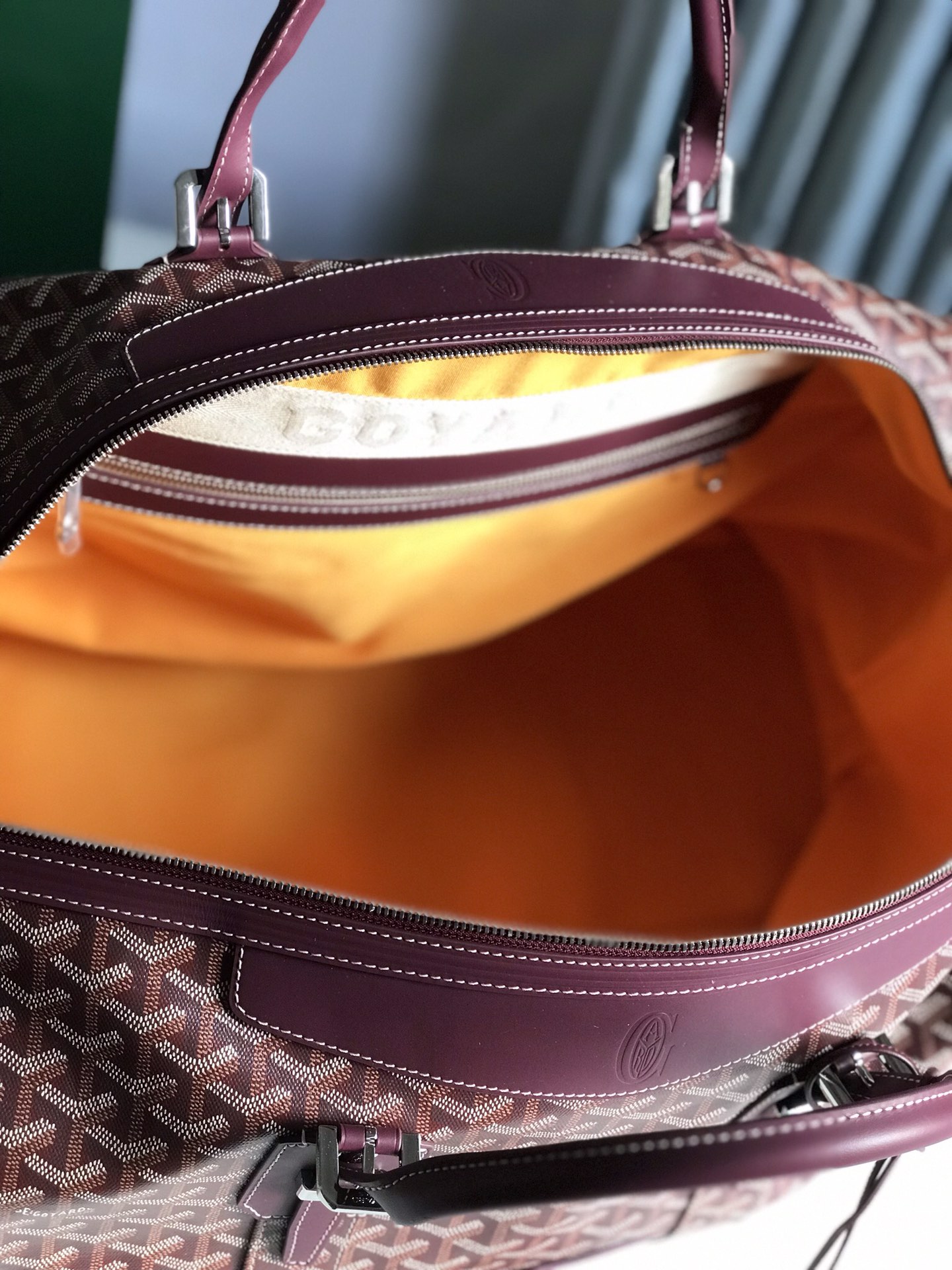 Goyard Sac Boeing 55 Duffle Handbag in Goyard Burgundy