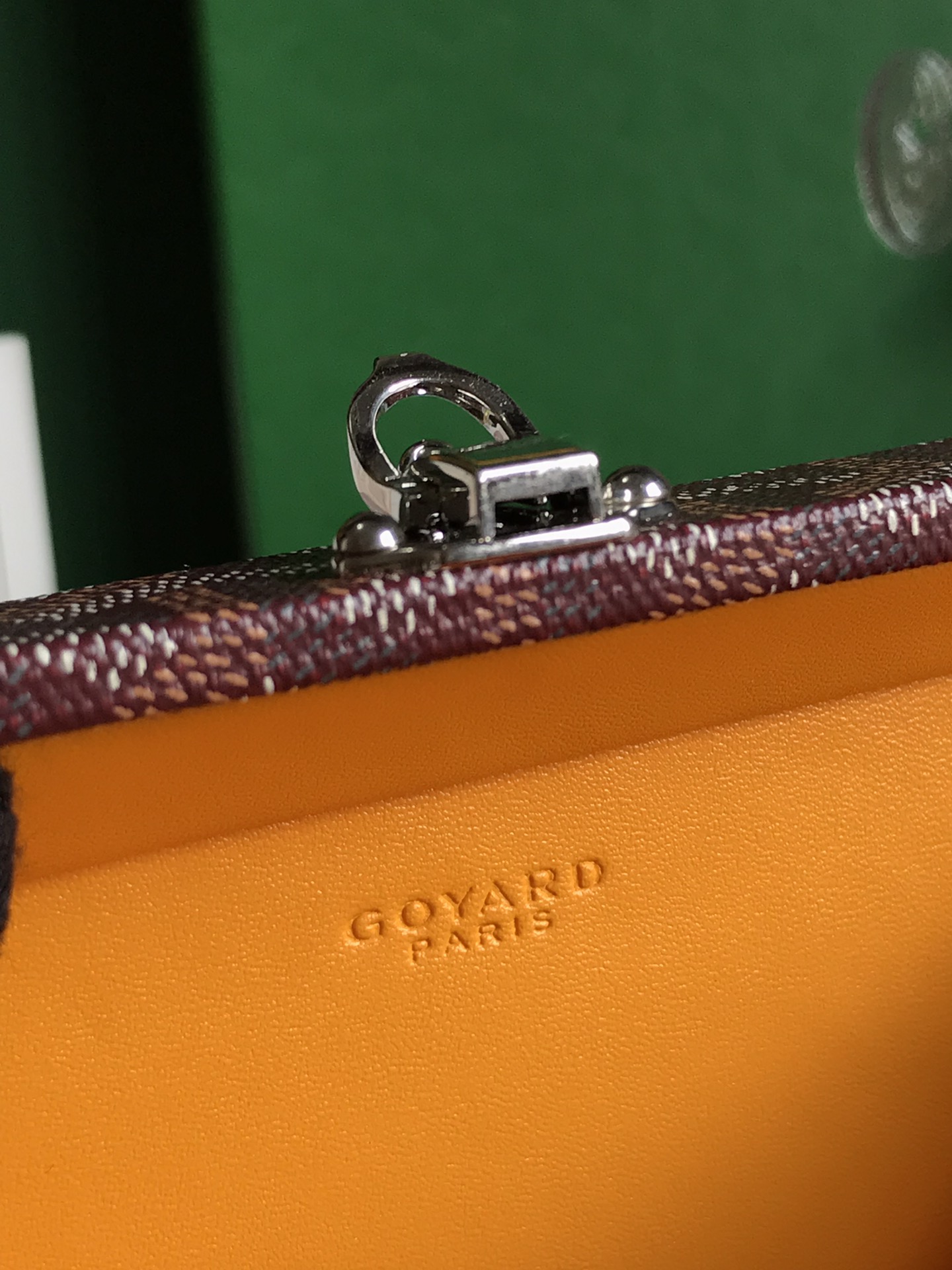 Minaudiere goyardine leather handbag Goyard Burgundy in