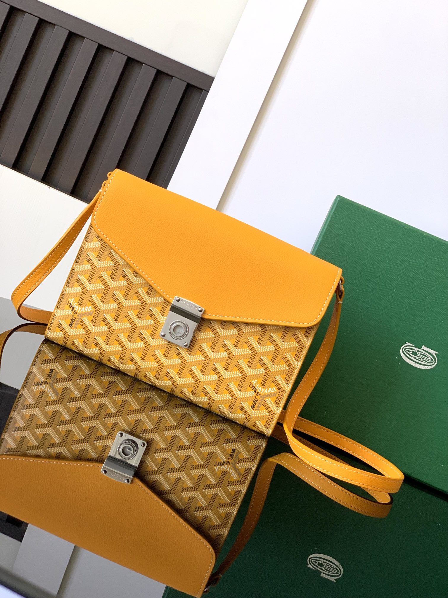 Goyard Yellow Goyardine Coated Canvas and Leather