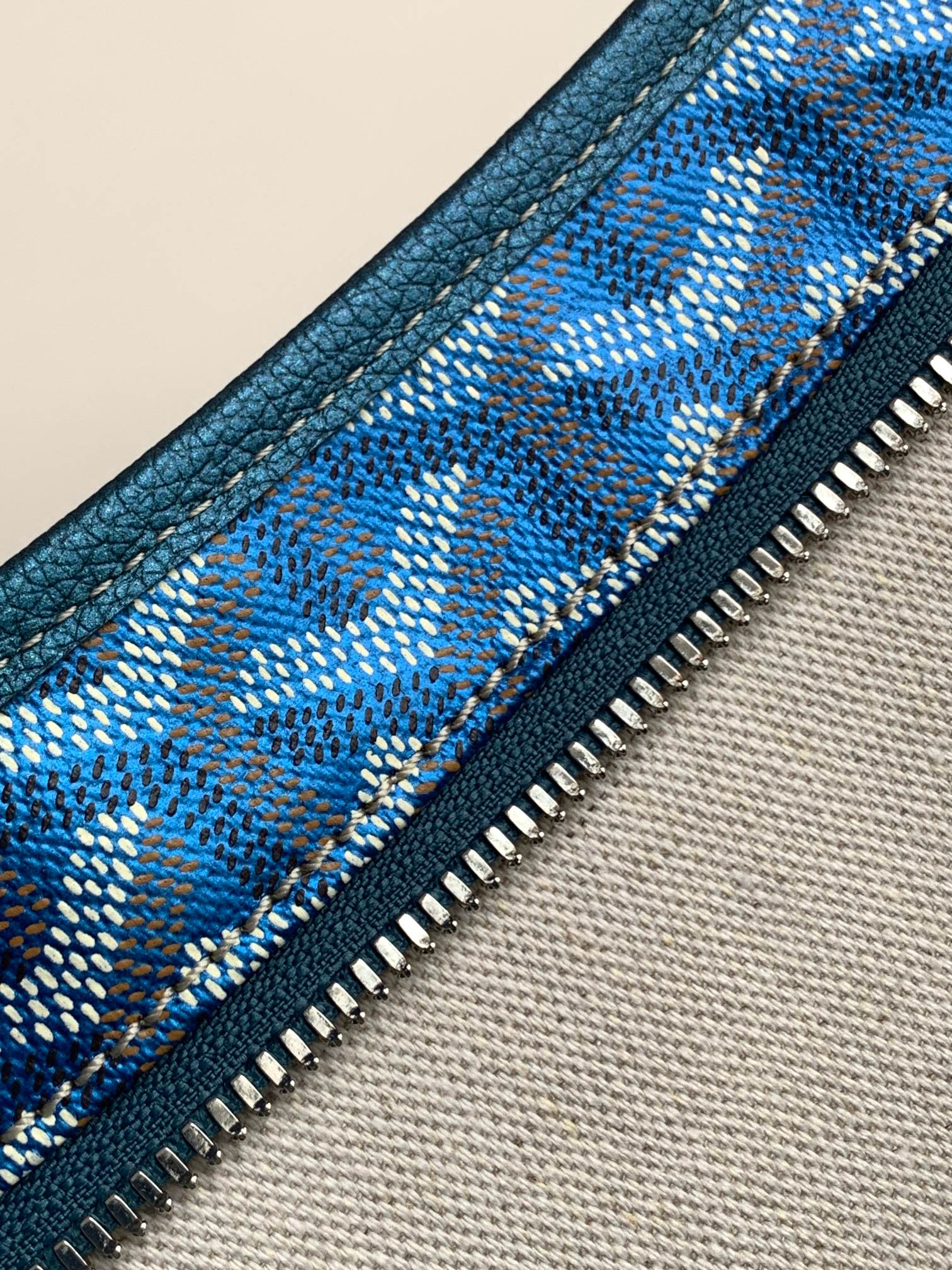 Goyard Goyardine Pearly Blue Boheme PM Hobo Bag